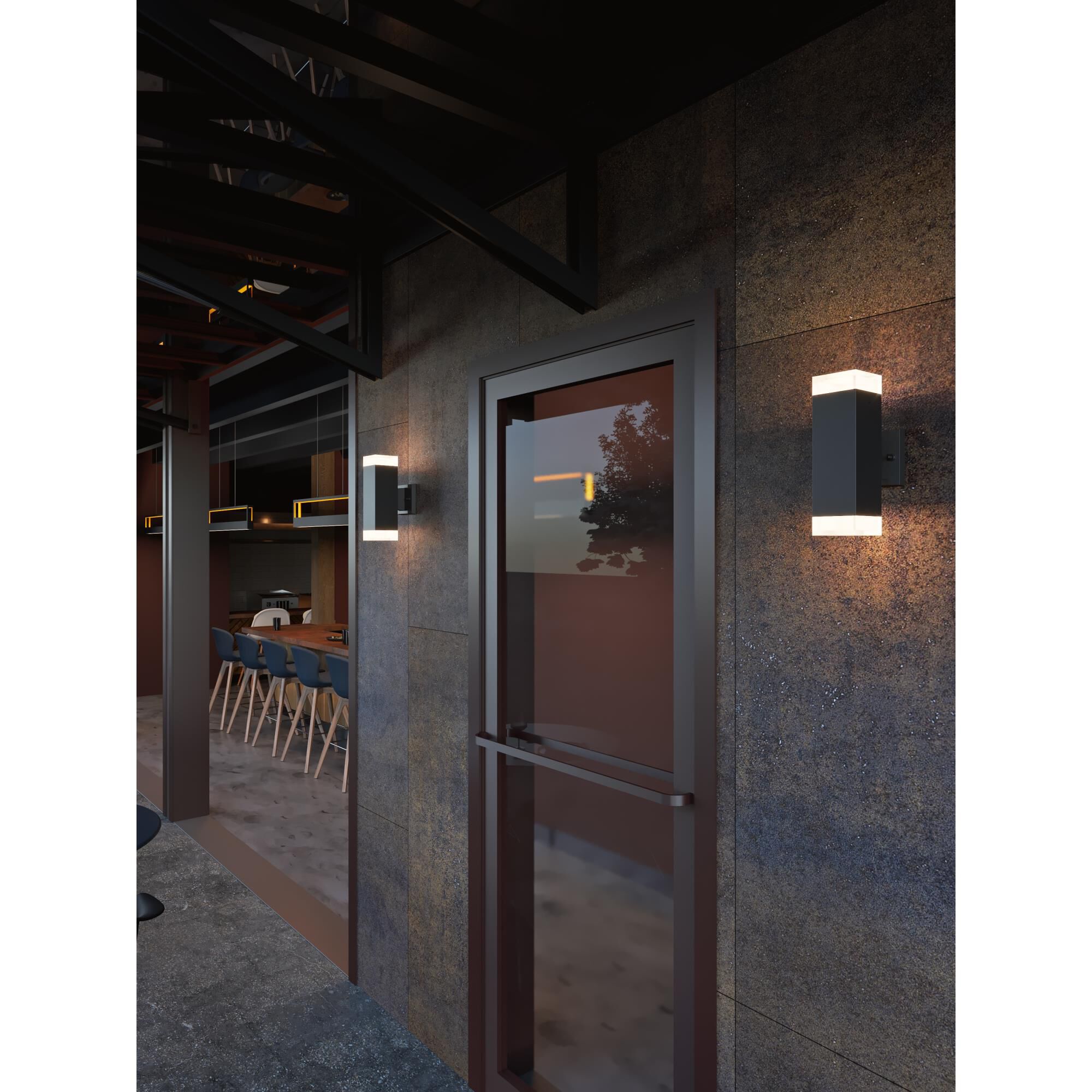 Edmund 11 Inch Tall 2 Light LED Outdoor Wall Light by AFX Lighting