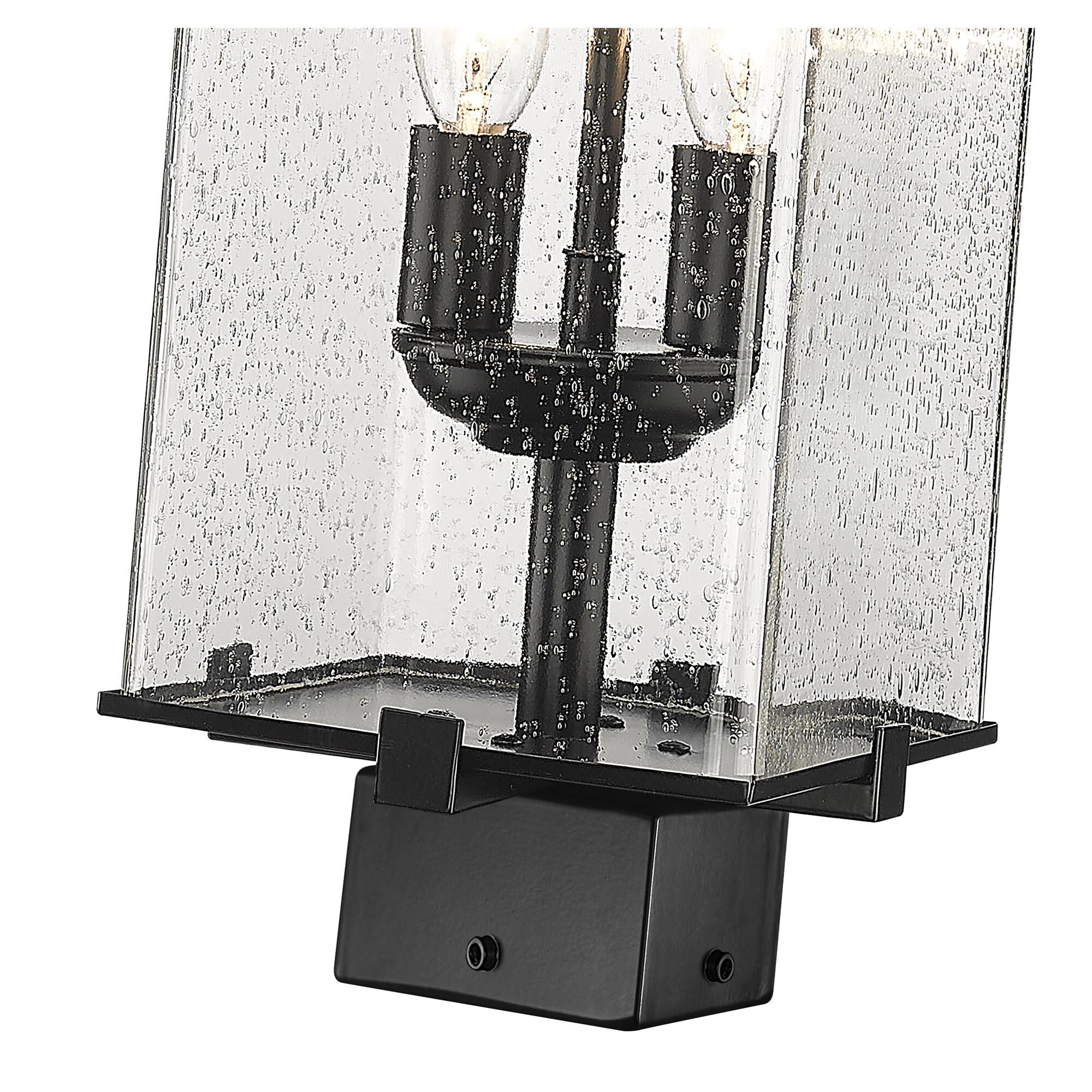 Shown in Black finish and Glass shade