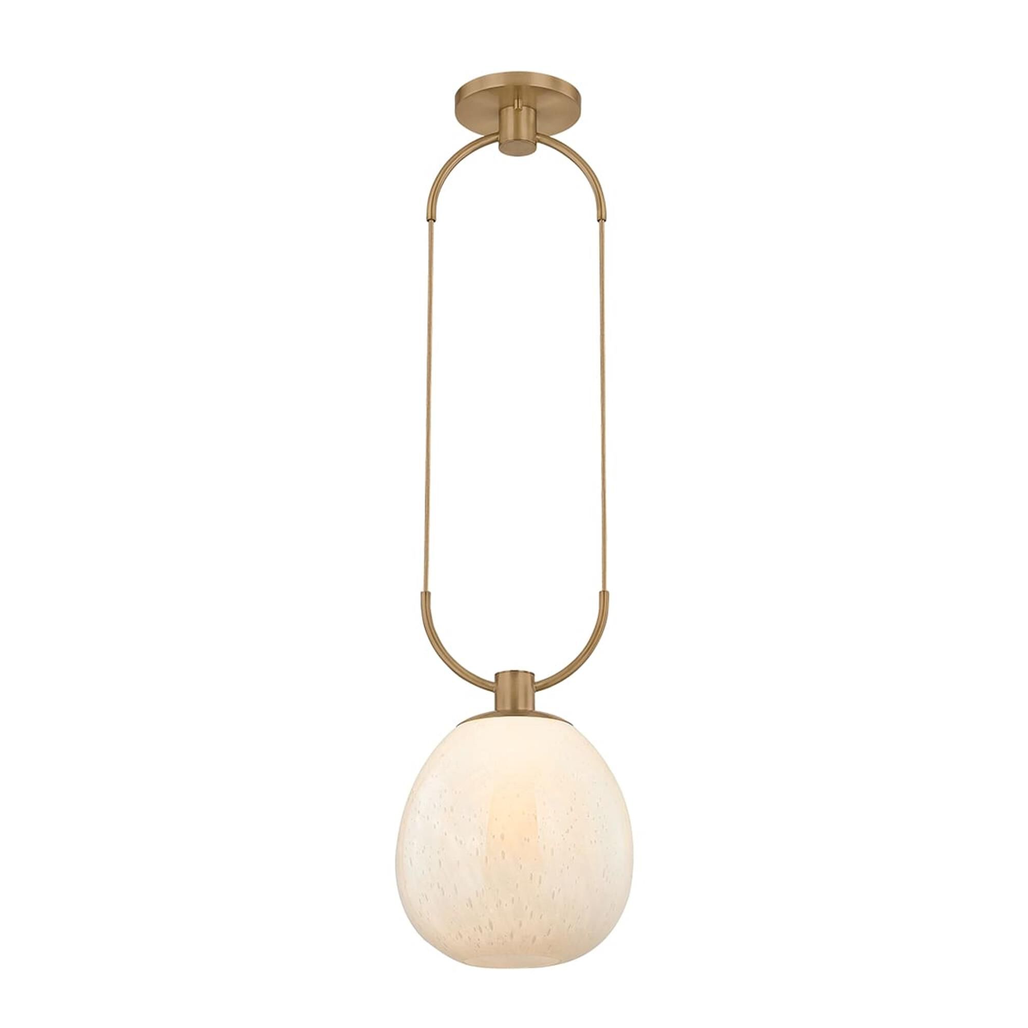 Shown in Patina Brass finish and Seeded Cloud shade