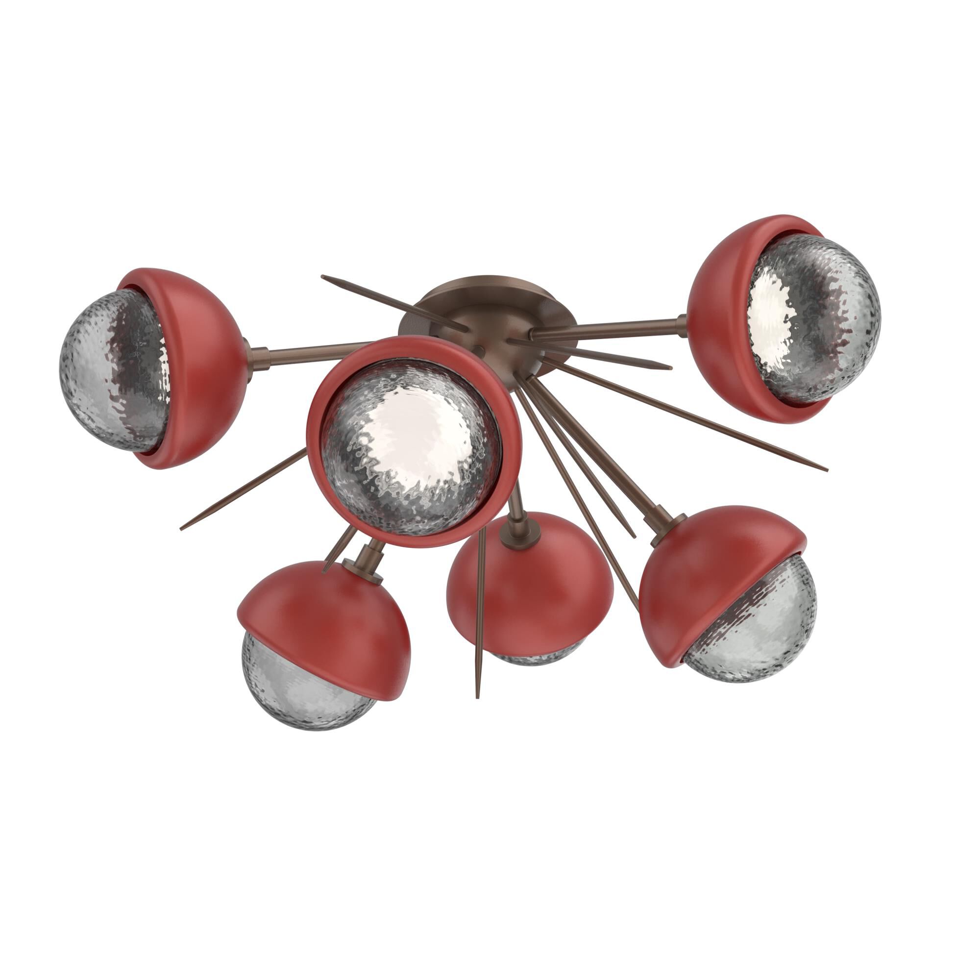 Shown in Burnished Bronze finish and Smoke glass and Cinnamon Red accent