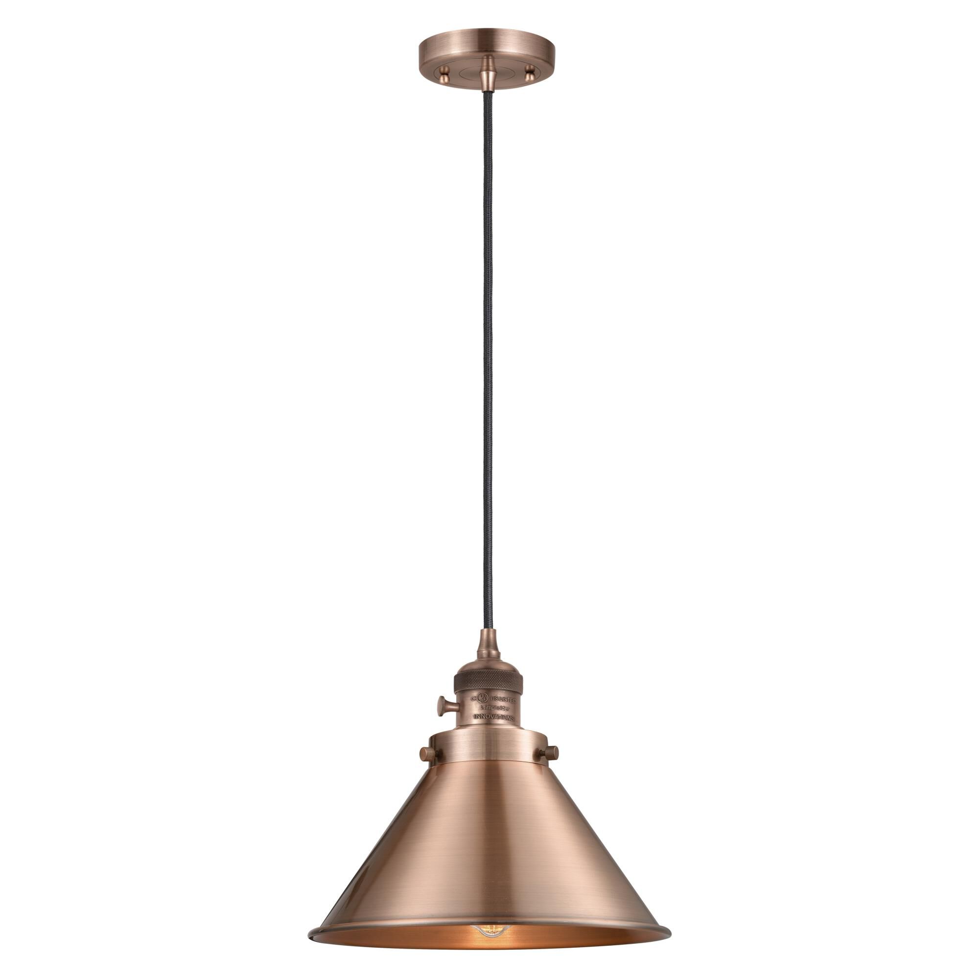 Shown in Antique Copper finish and Antique Copper shade