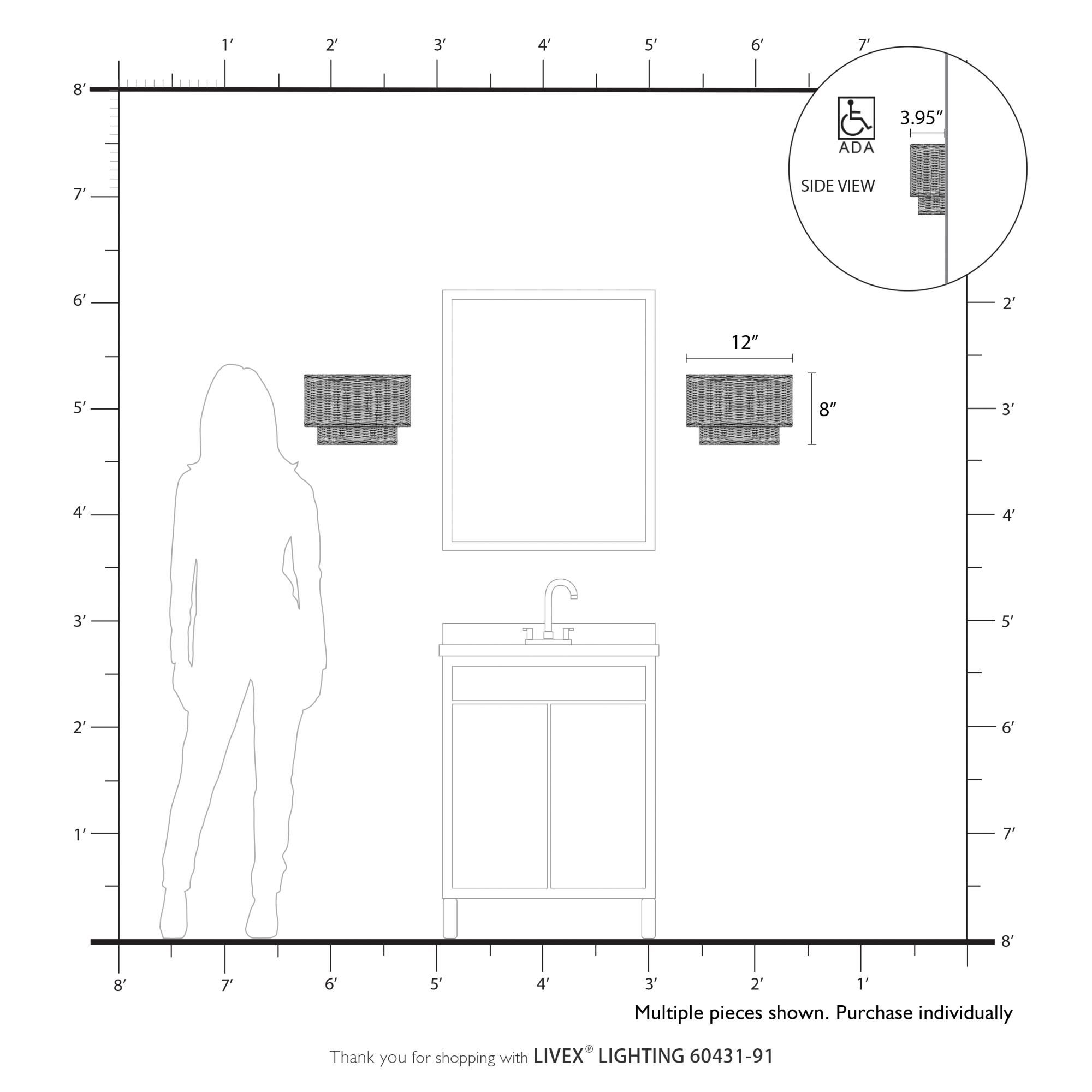 Weavington 8 Inch Wall Sconce by Livex Lighting