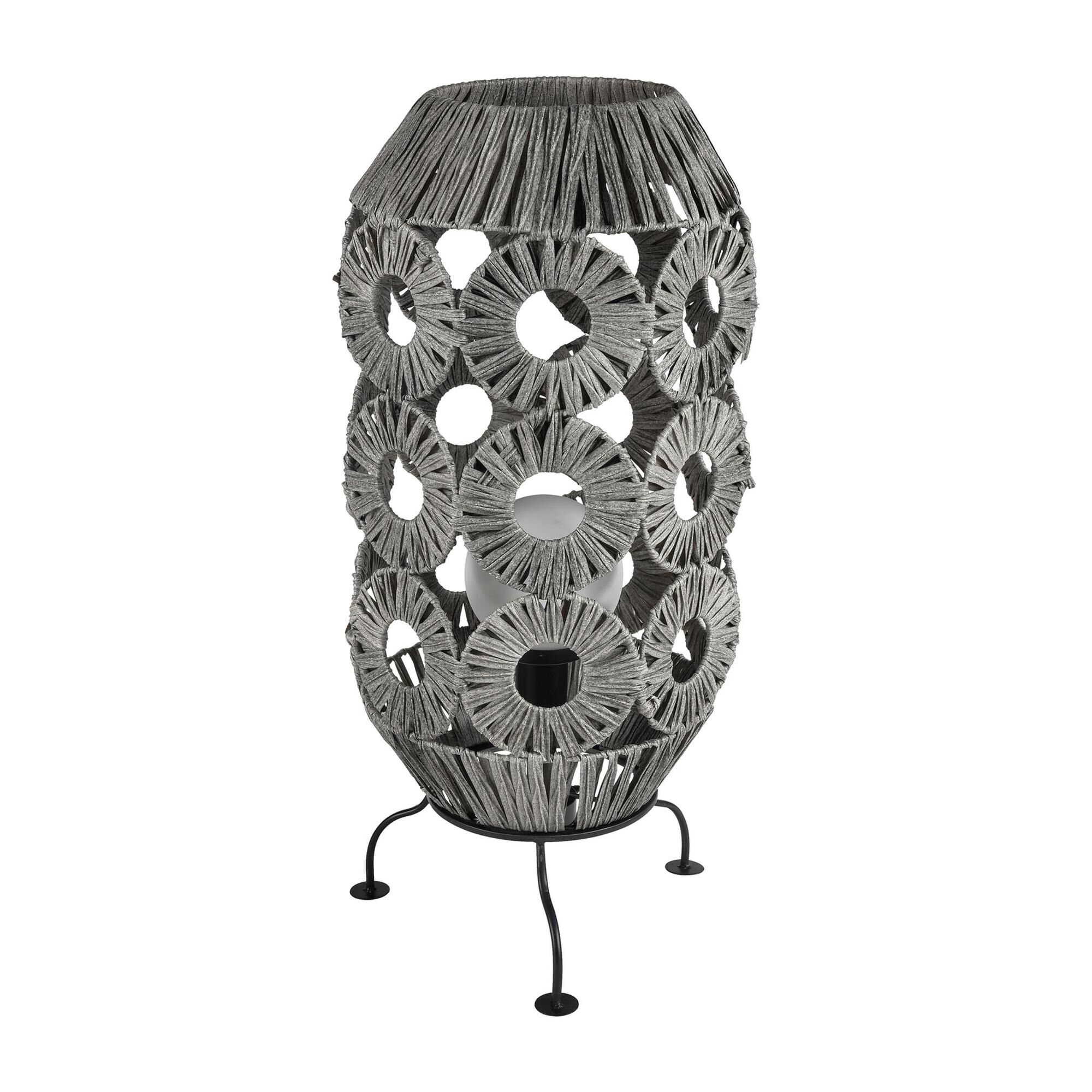 Shown in Gray finish and Pu Rattan Gray Shade glass and Pu Rattan Gray shade