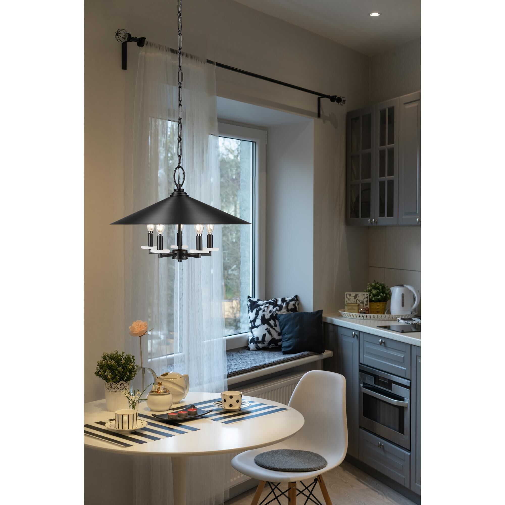 Shown in Matte Black finish and Matte Black Outer And Signature Rubbed Brass Inner glass and Matte Black Outer And Signature Rubbed Brass Inner shade