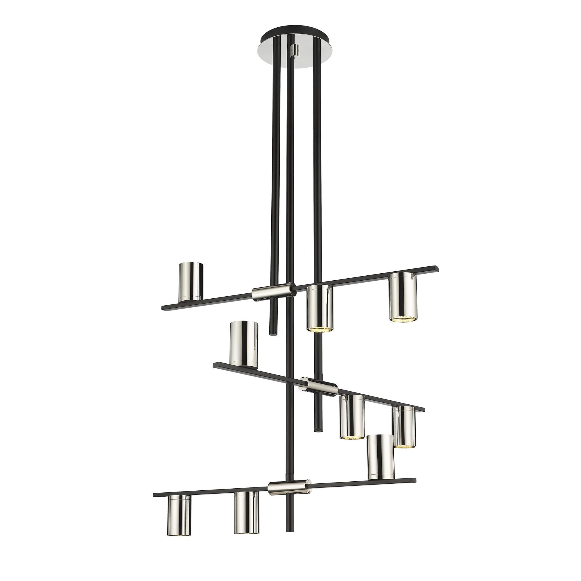 Shown in Mate Black And Polished Nickel finish