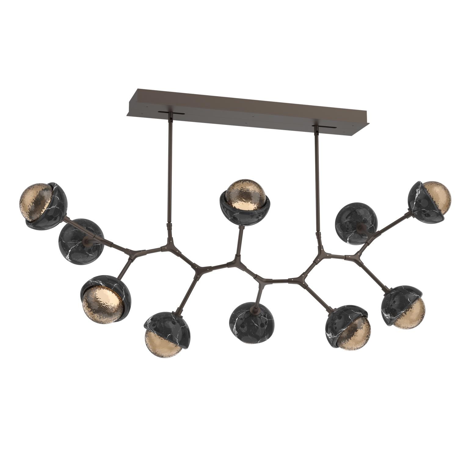 Shown in Flat Bronze finish and Bronze glass and Black Marble accent
