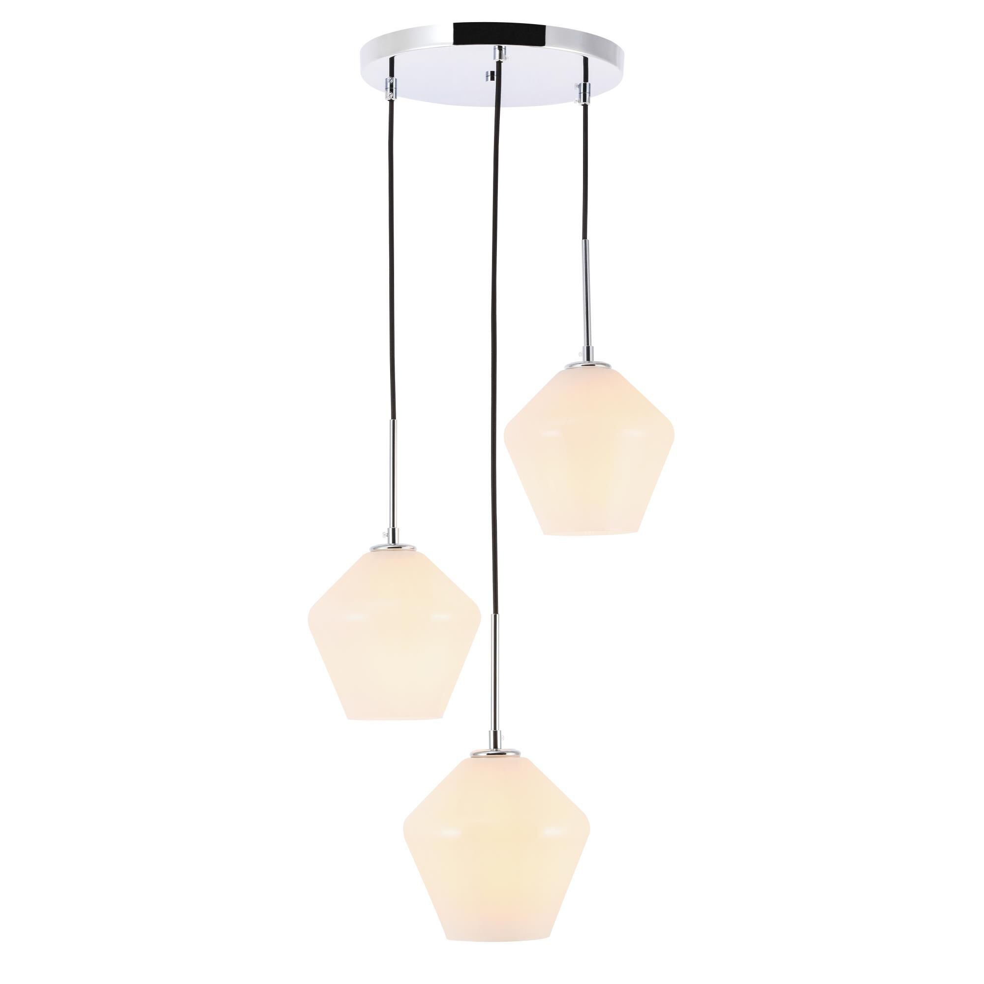 Gene 18 Inch 3 Light Multi Light Pendant by Elegant Lighting