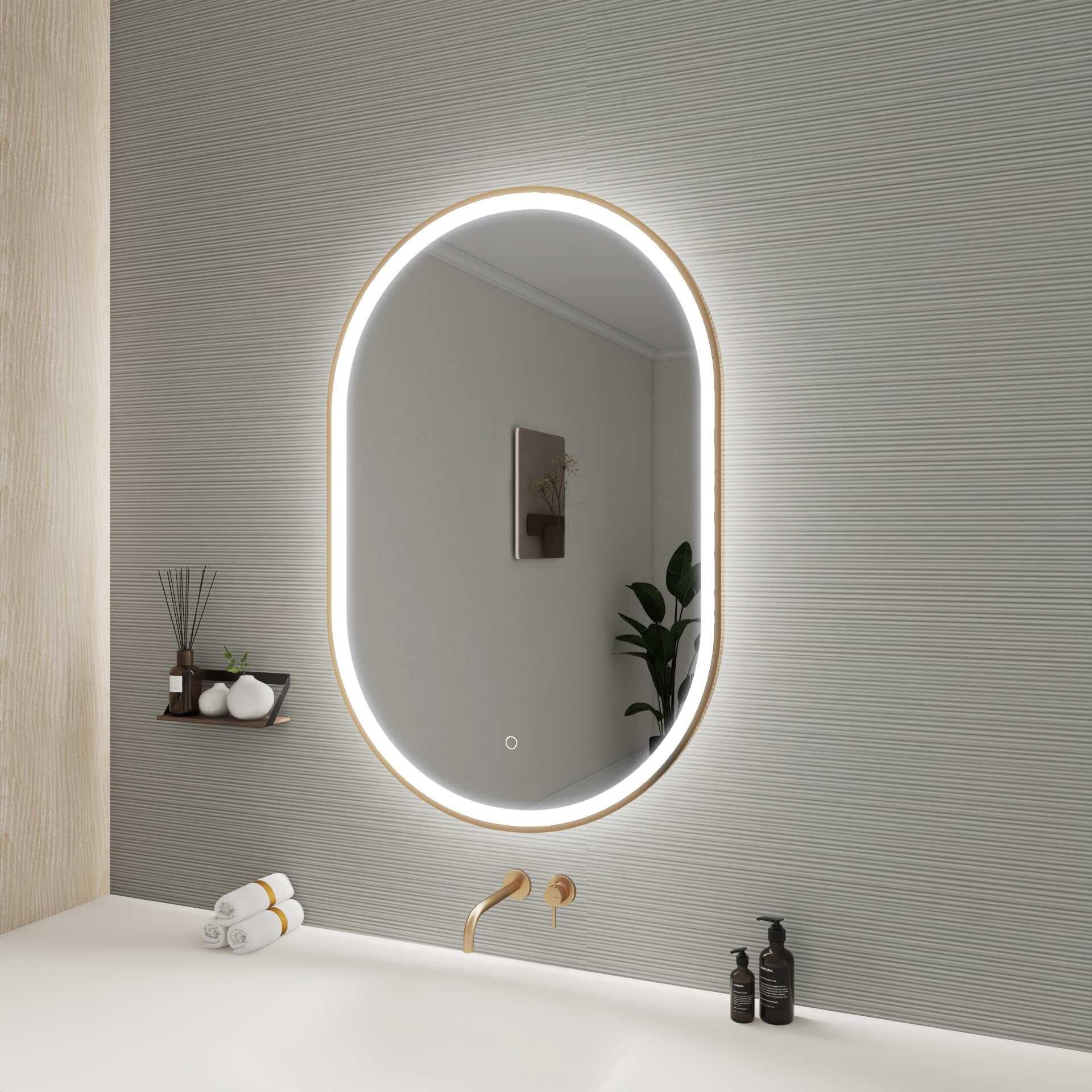 Harmoni 40 Inch Oval LED Lighted Mirror by Elegant Decor