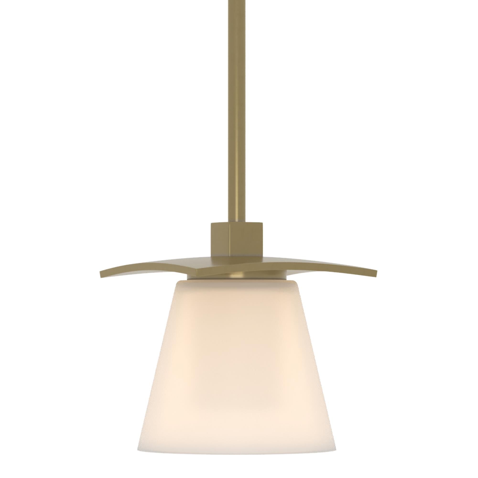 Shown in Modern Brass finish and Opal glass