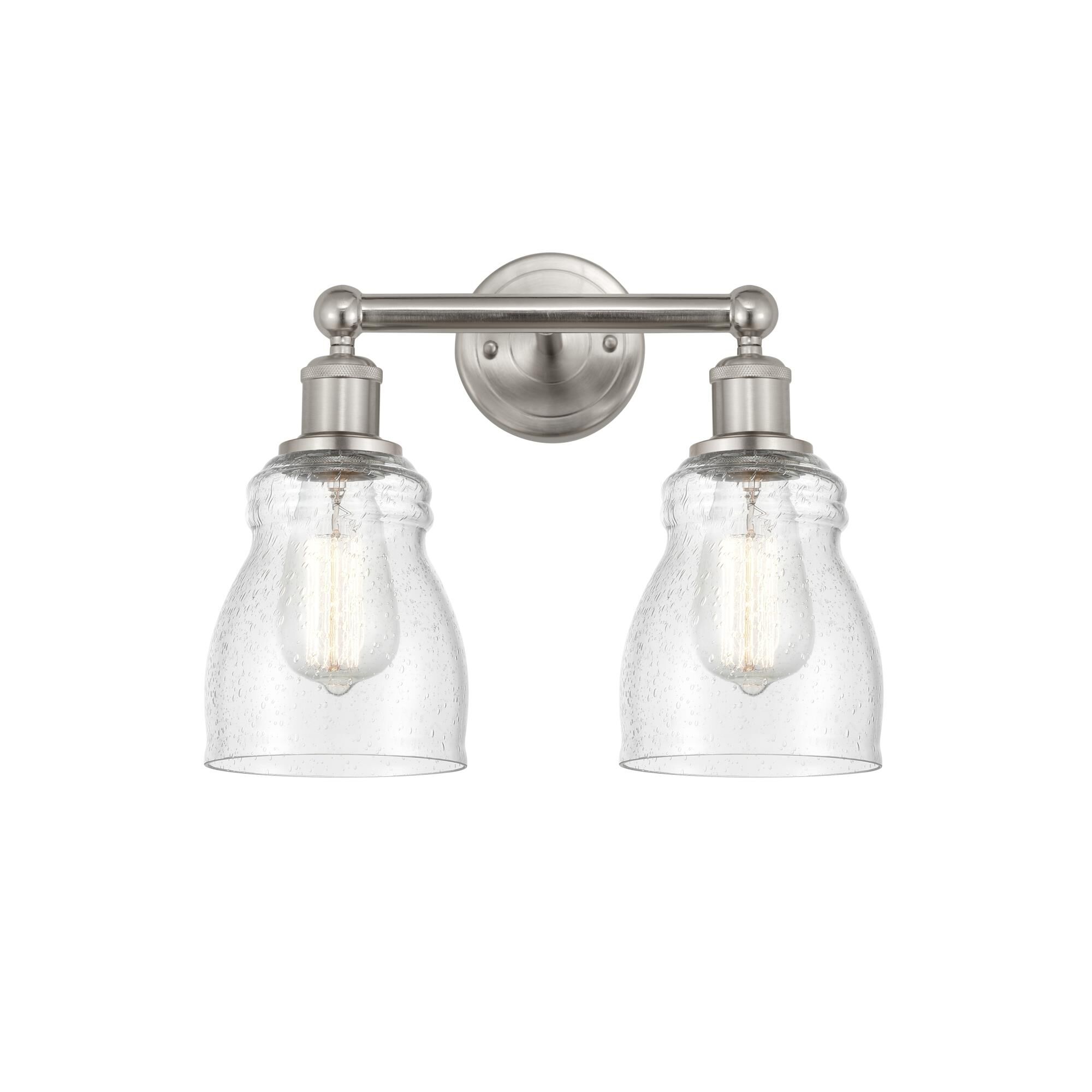 Shown in Brushed Satin Nickel, Seedy finish and Seedy glass and Seedy Glass shade