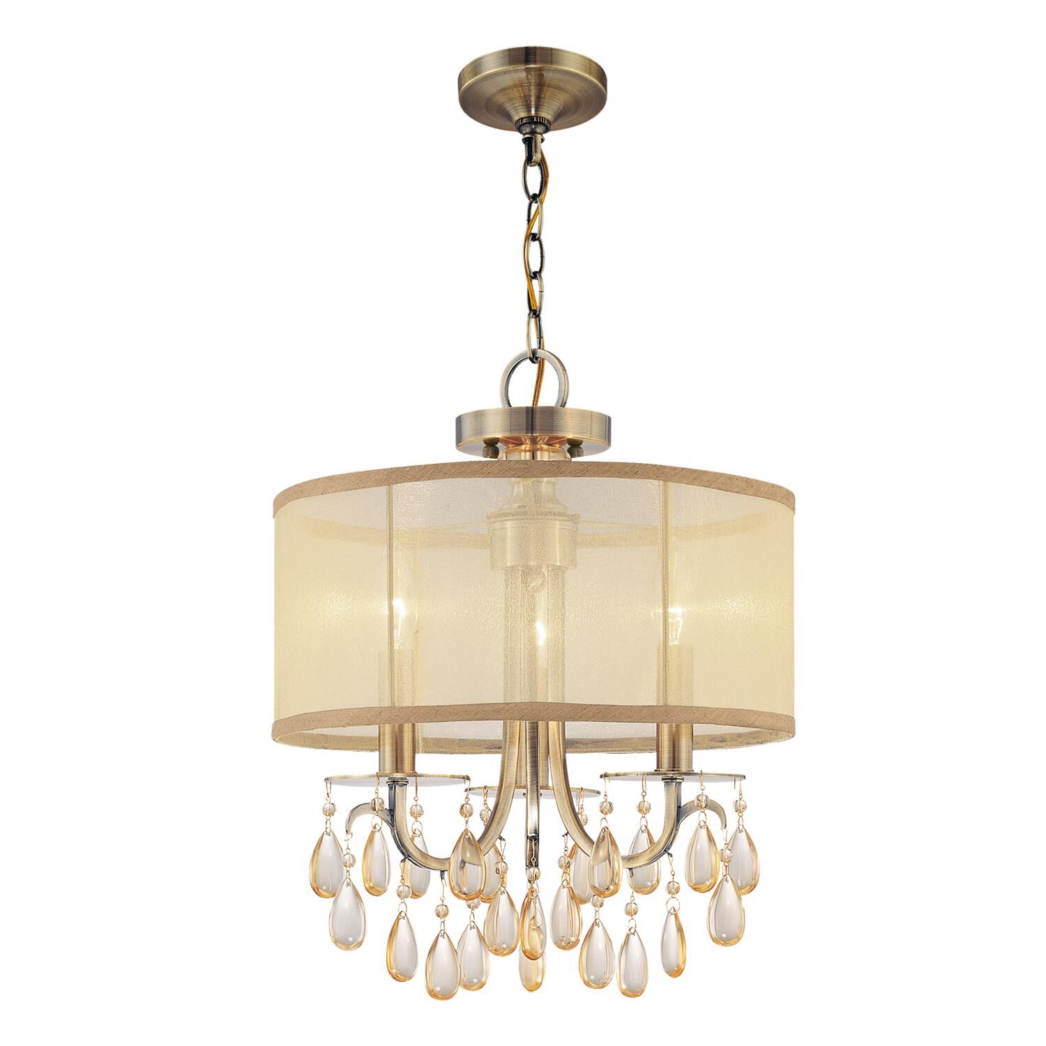 Hampton 14 Inch 3 Light Mini Chandelier by Crystorama