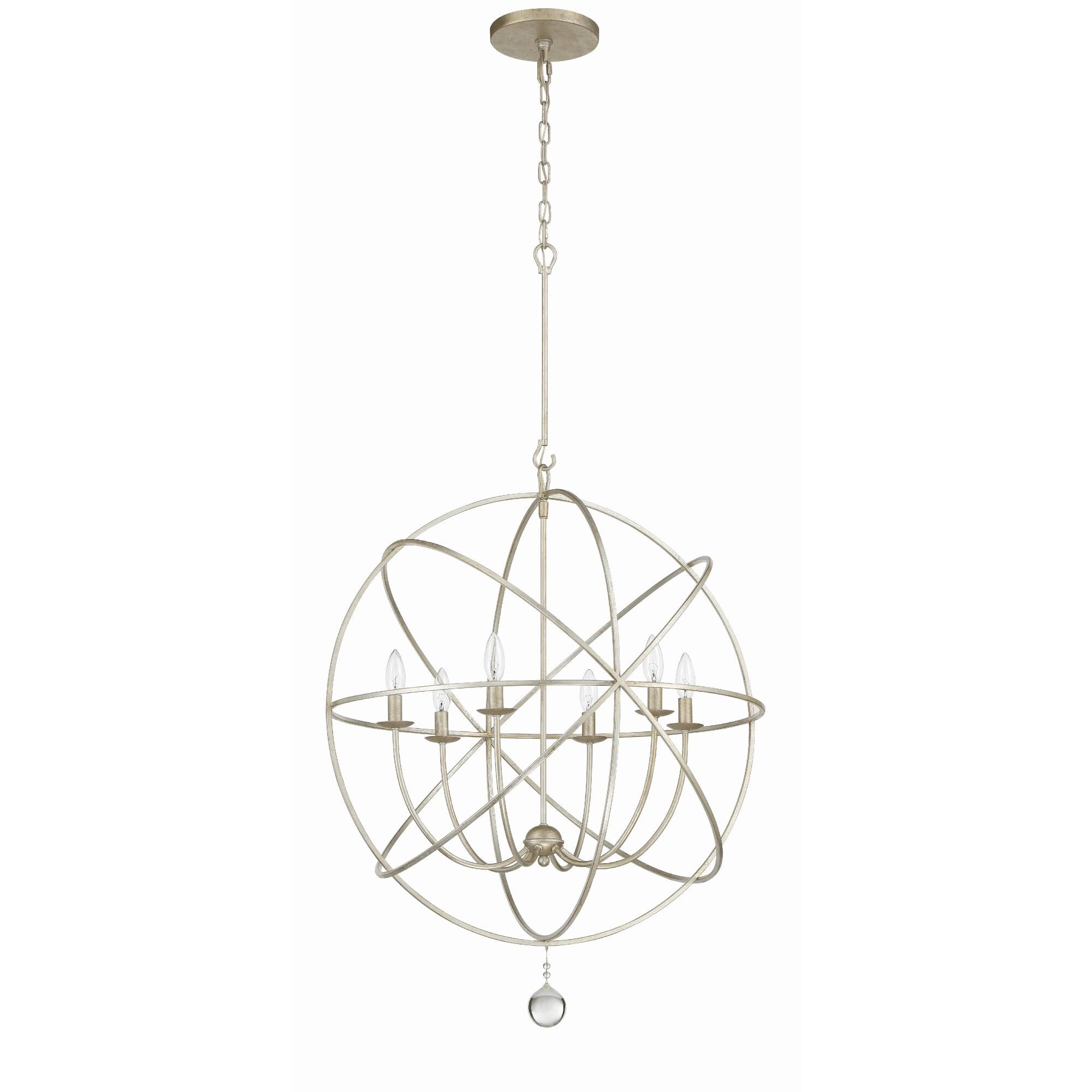 Shown in Olde Silver finish and Clear Glass Drops crystal