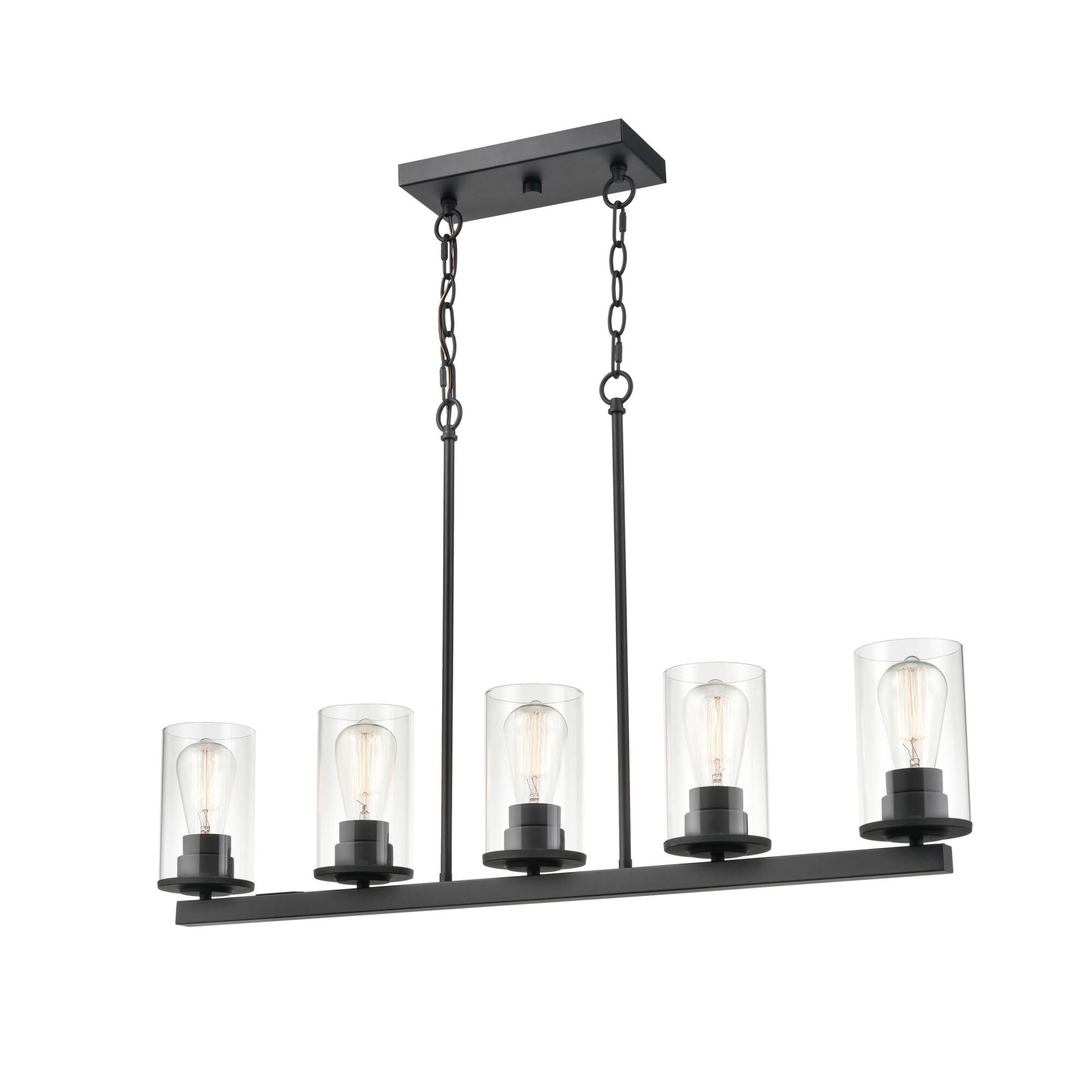 Shown in Matte Black finish and Clear glass