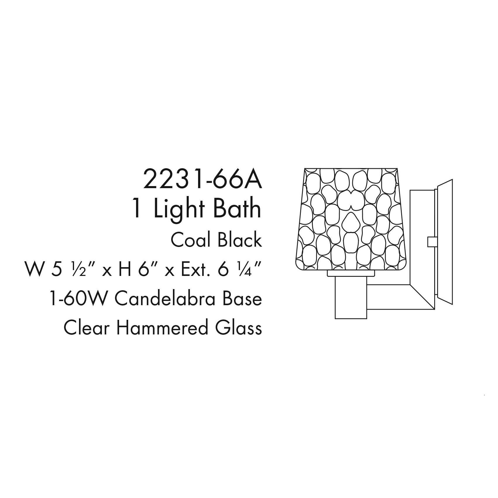 Shown in Coal finish and Clear glass