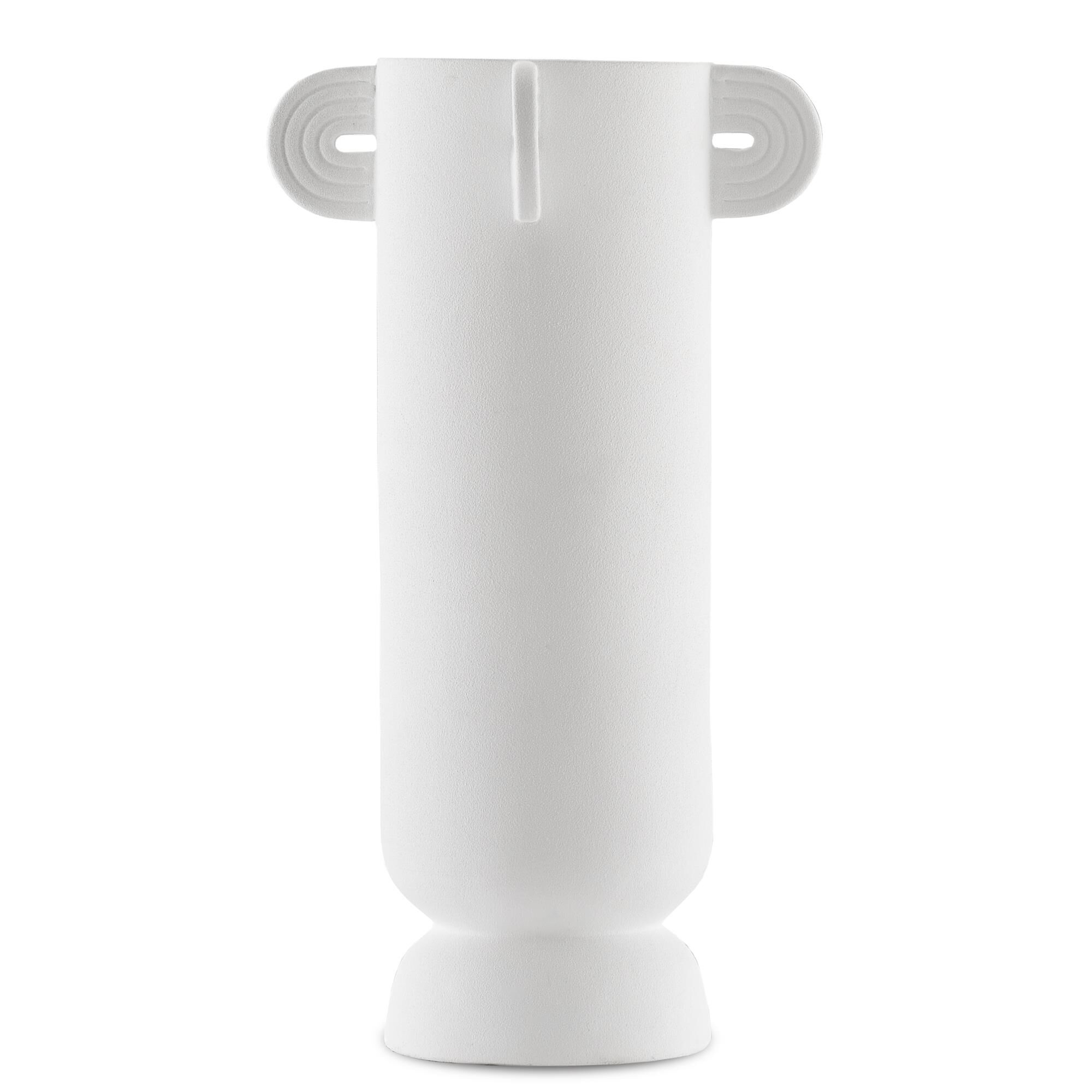 Happy 40 Tube White Vase Vase-Urn by Currey and Company