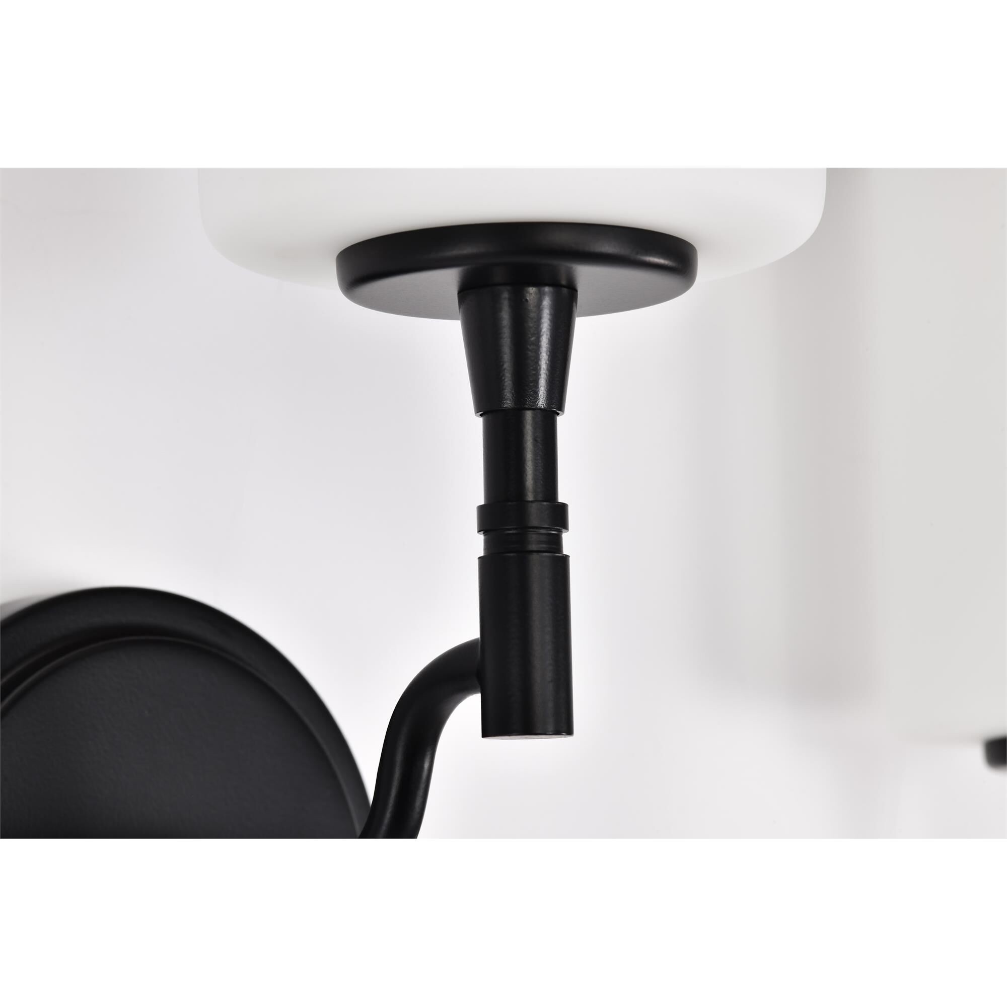 Shown in Matte Black finish and White Opal glass