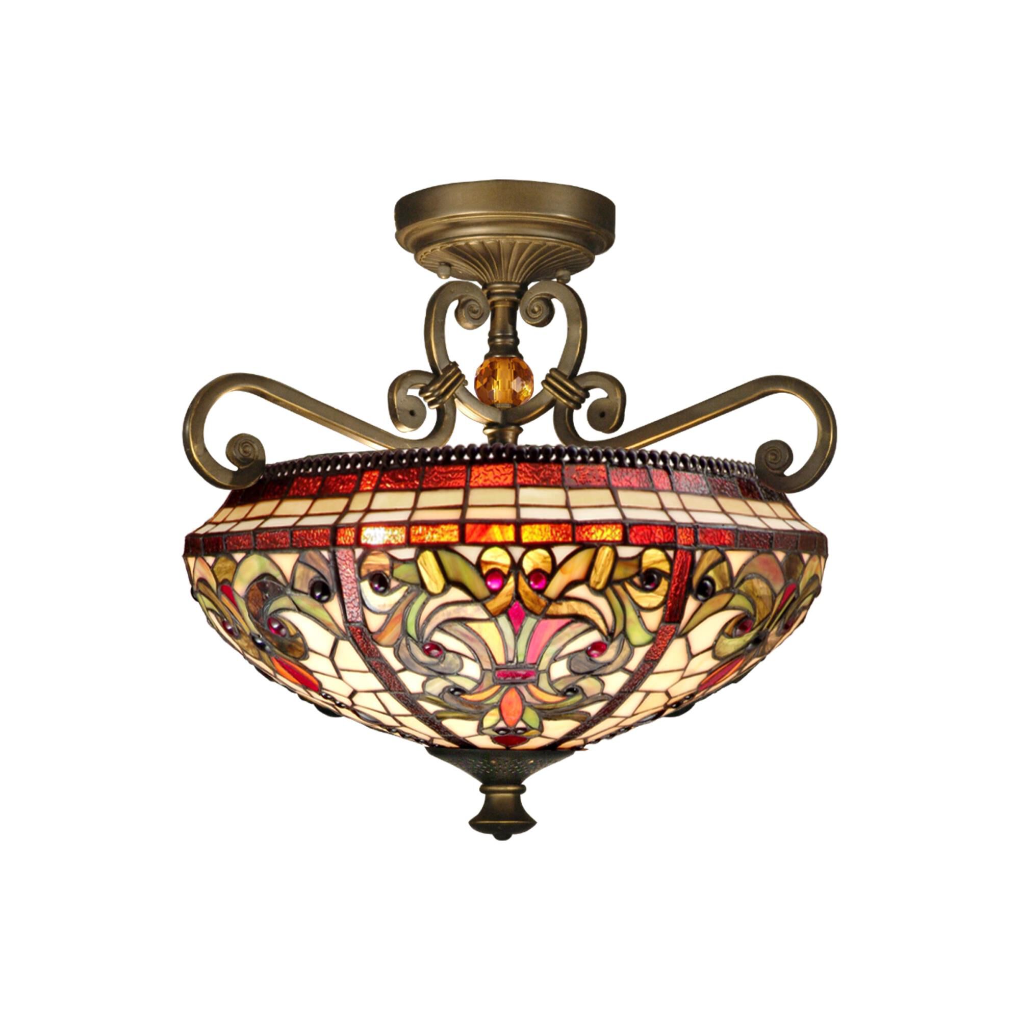 Baroque 16 Inch 2 Light Semi Flush Mount by Dale Tiffany