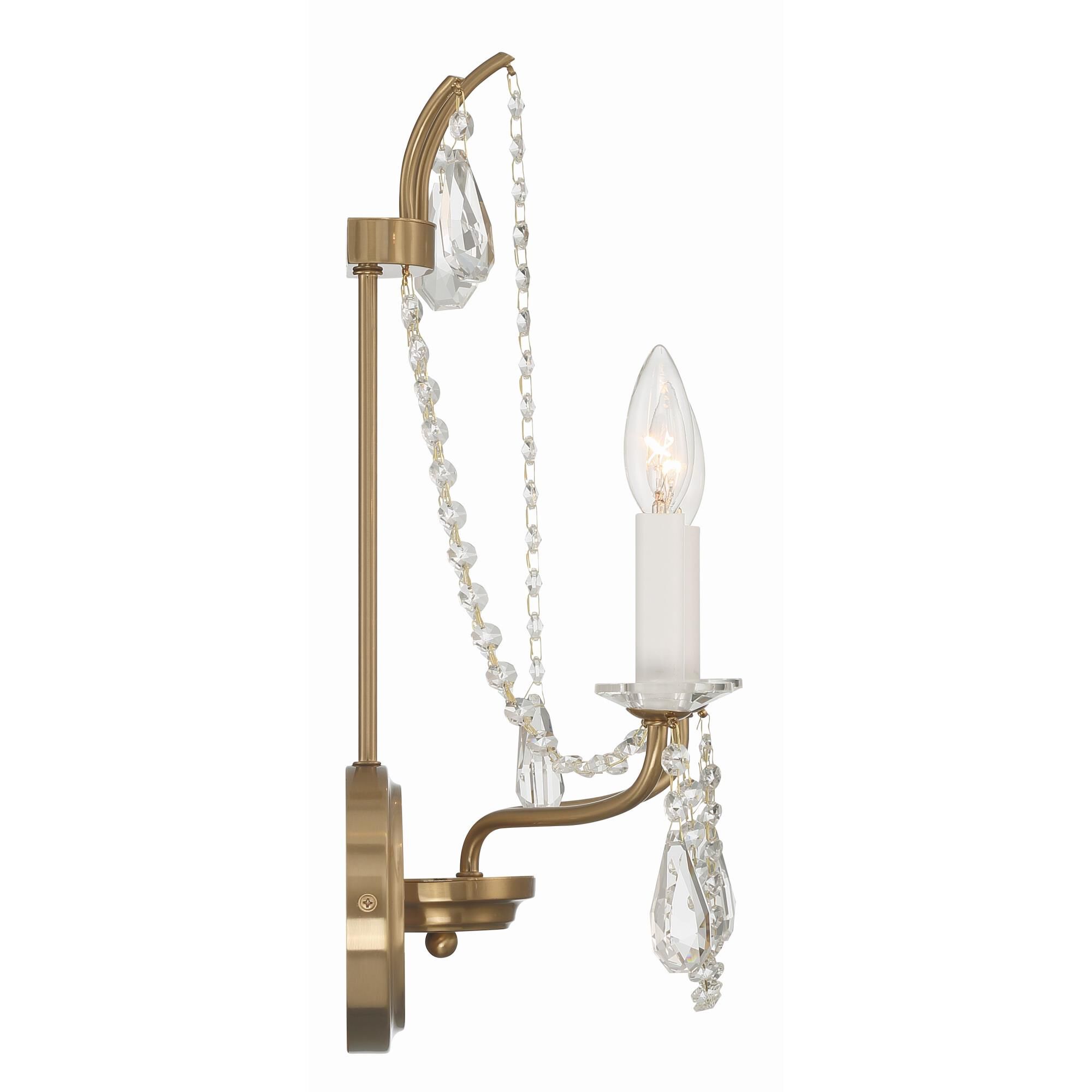 Shown in Aged Brass finish and Hand Cut crystal