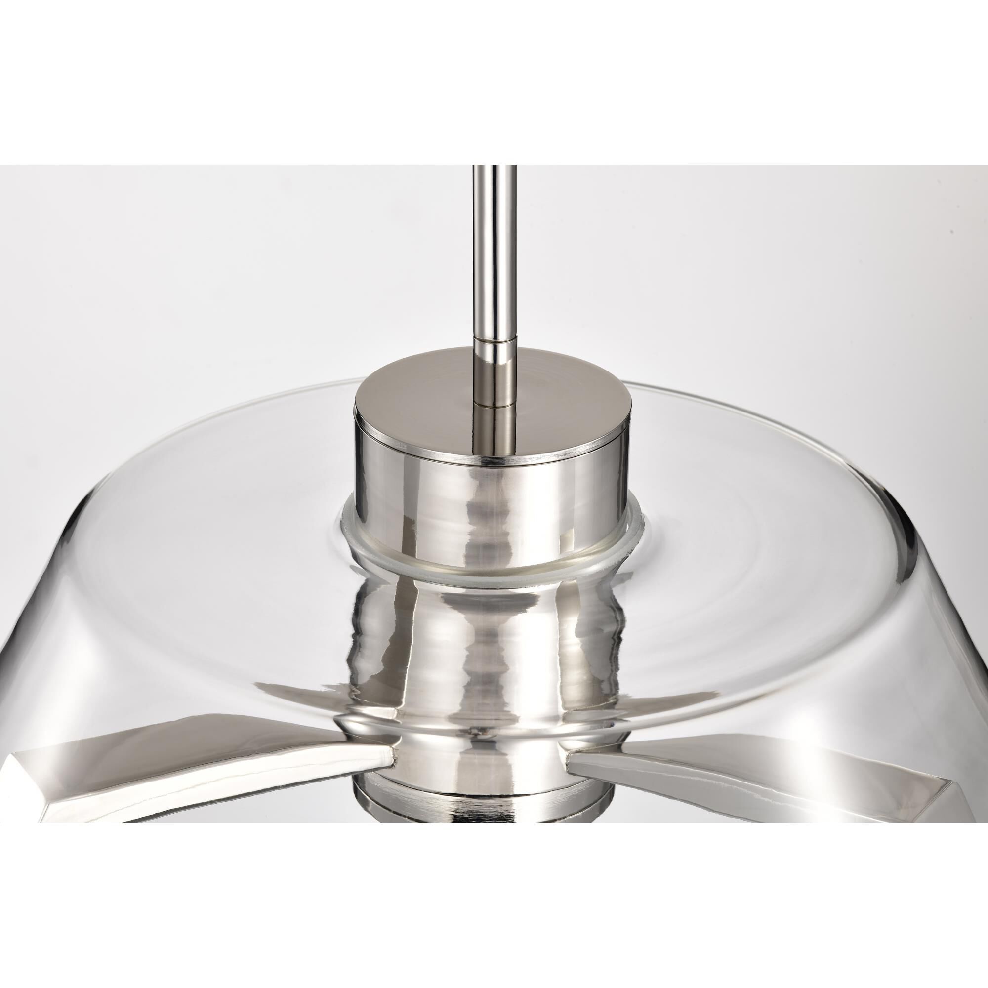 Shown in Polished Nickel finish and Clear glass