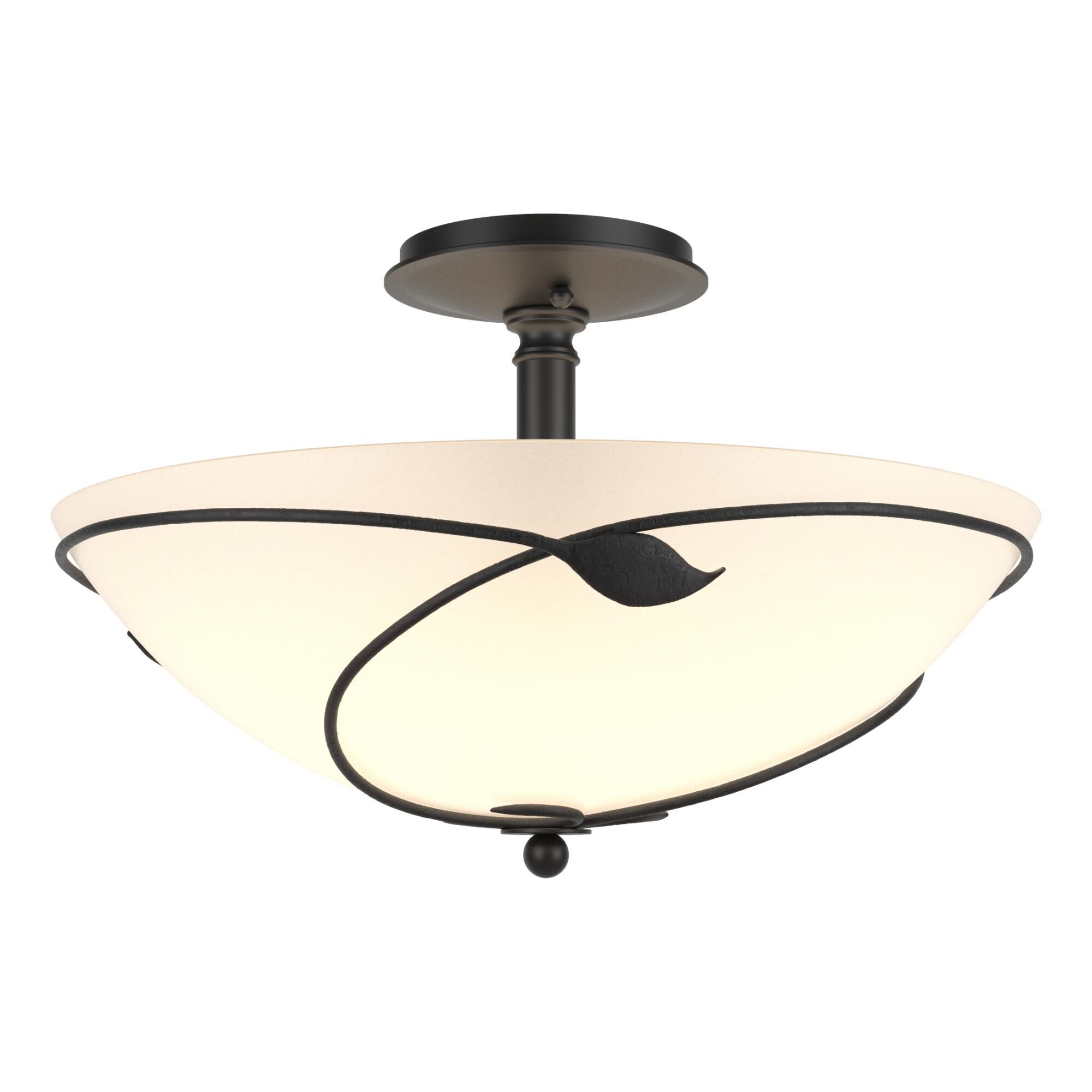 Forged Leaves 16 Inch 3 Light Semi Flush Mount by Hubbardton Forge