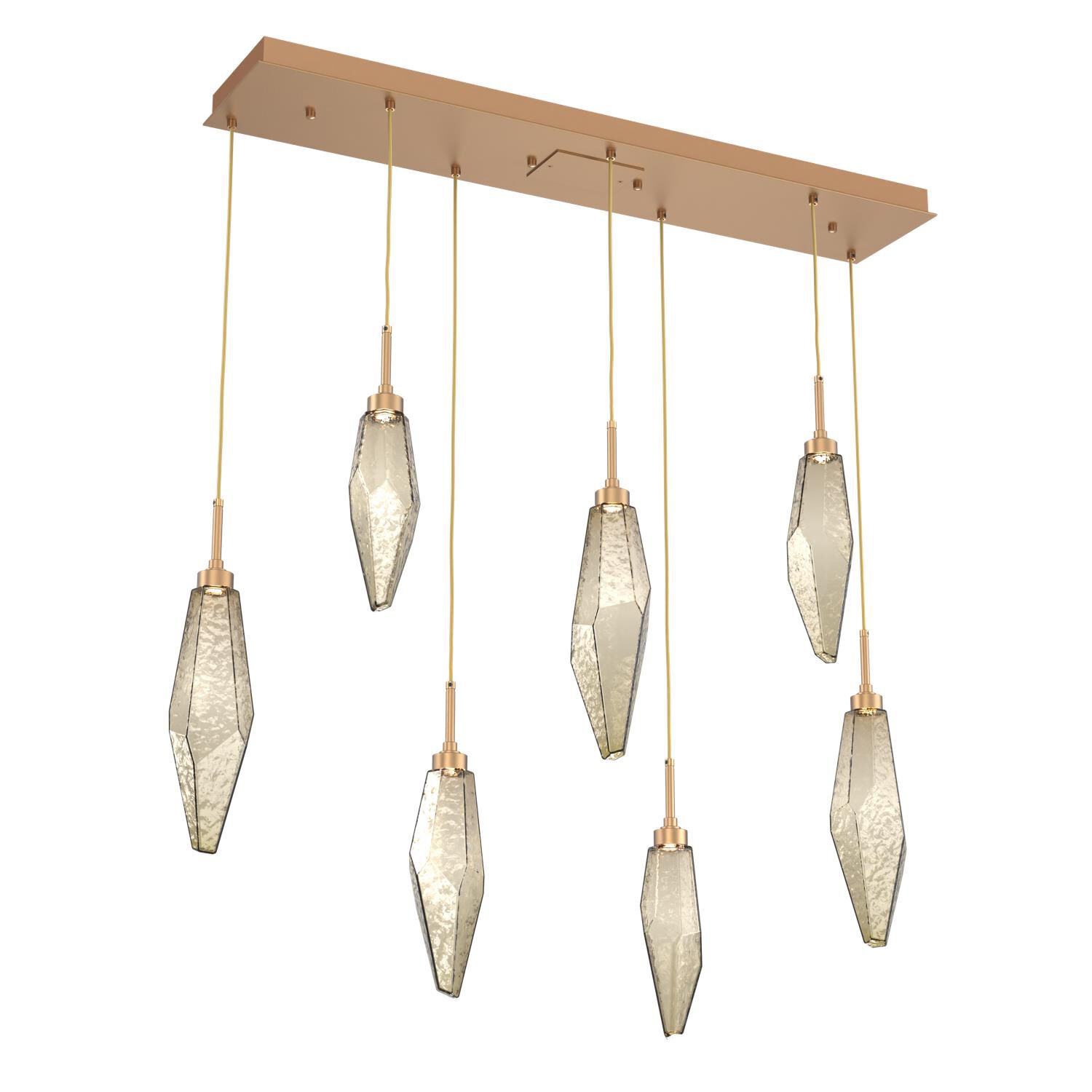 Shown in Novel Brass finish and Chilled Blown And Bronze glass