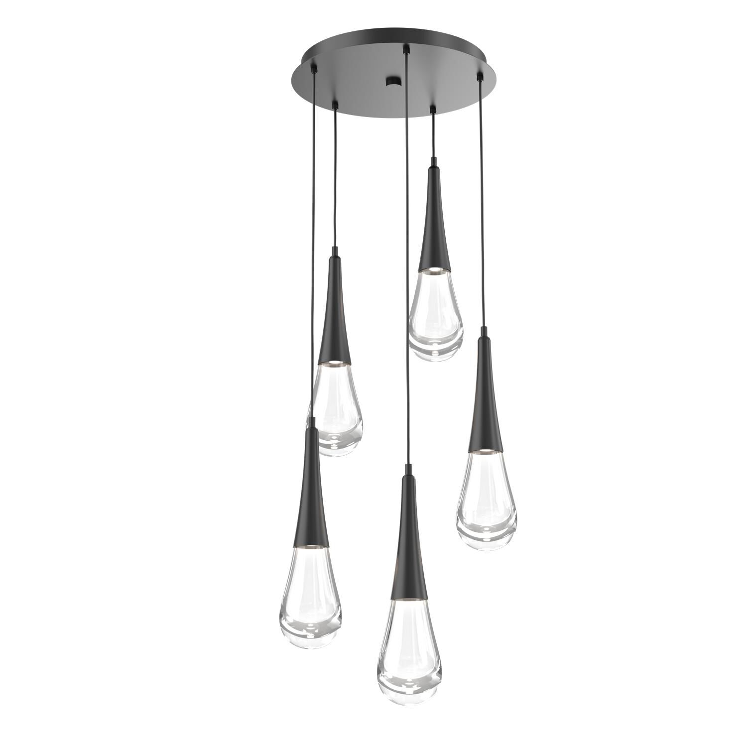 Raindrop 19 Inch 5 Light LED Multi Light Pendant by Hammerton Studio