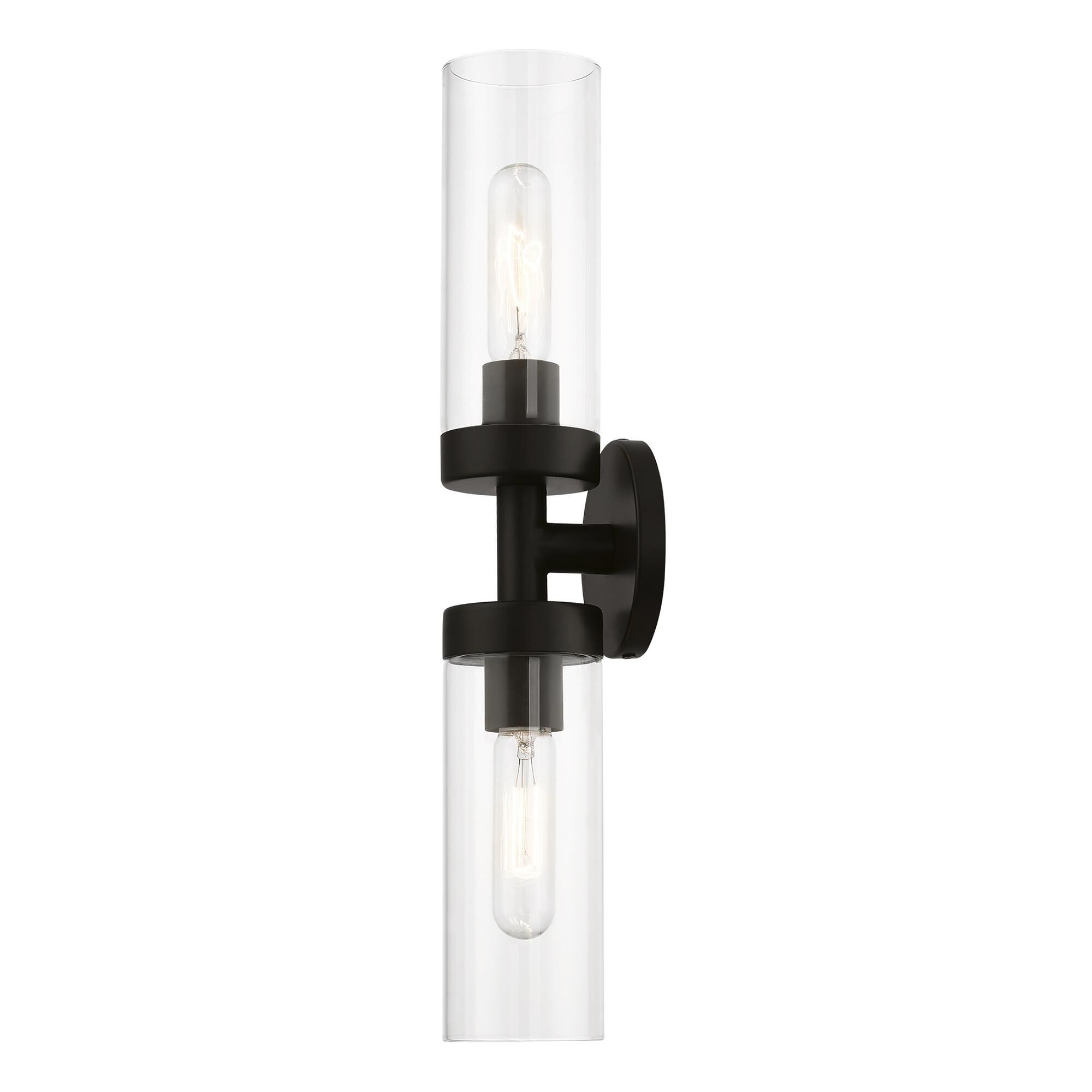 Shown in Bronze finish and Clear glass