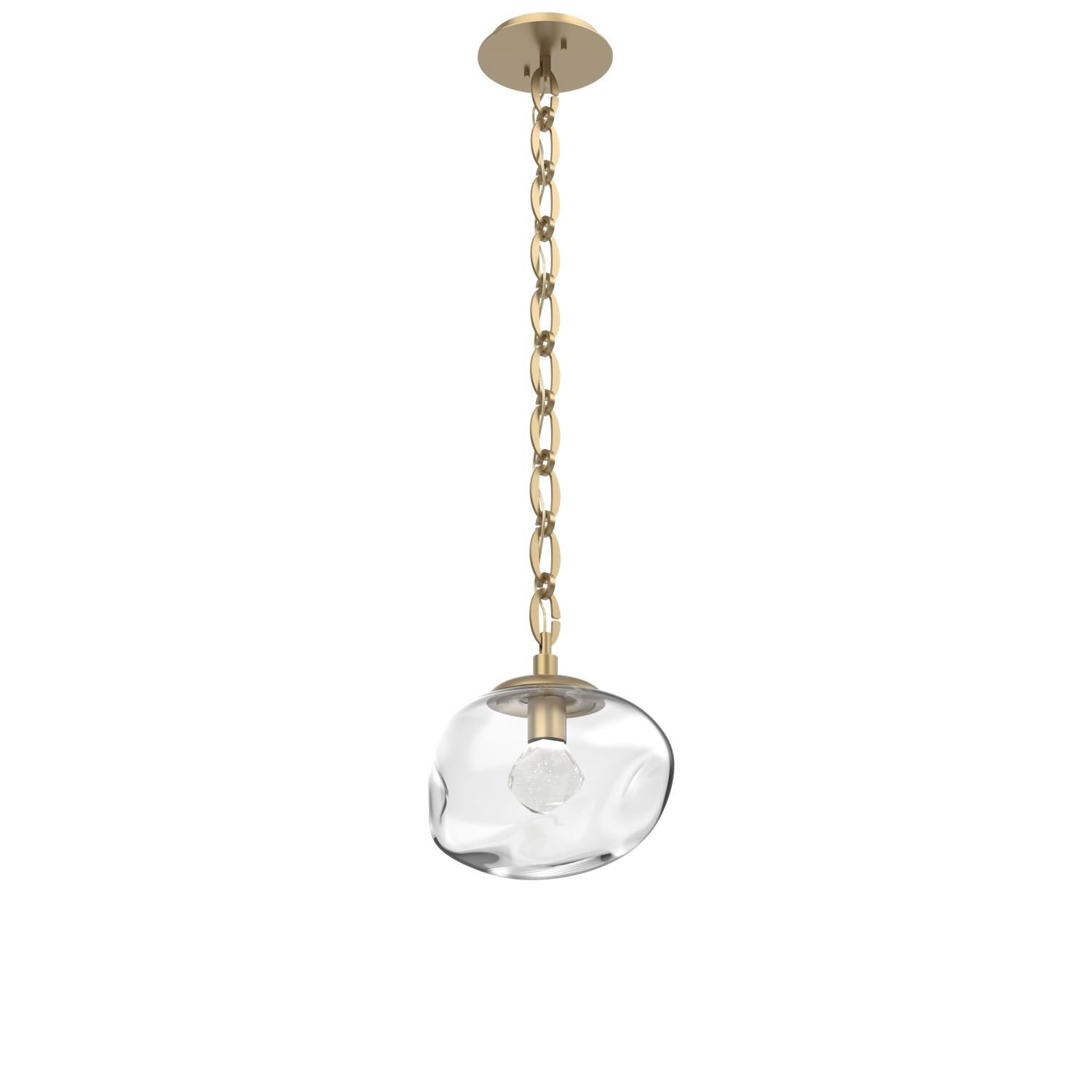 Shown in Gilded Brass finish and Clear with Faceted Gem glass