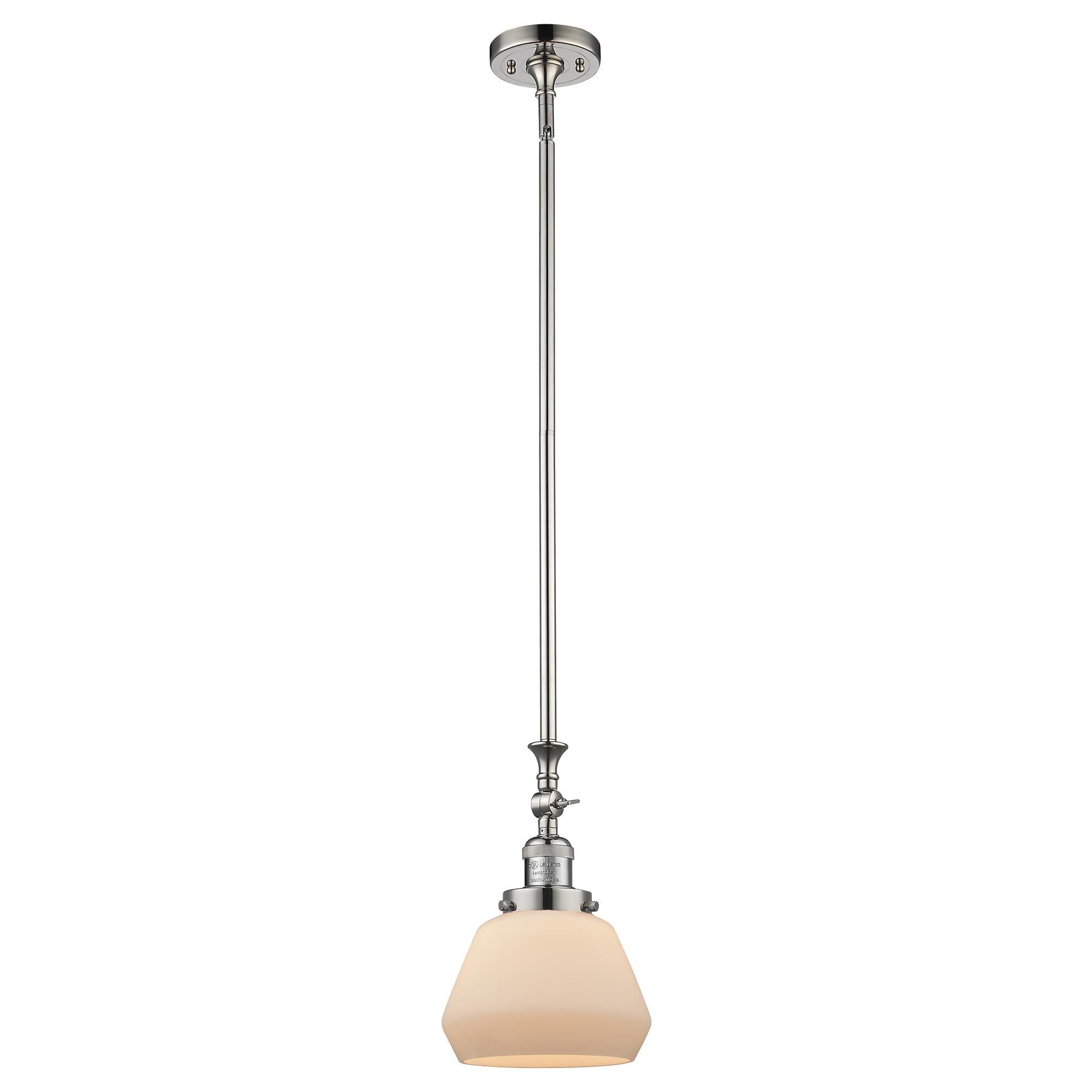 Shown in Polished Nickel finish and Matte White Cased glass