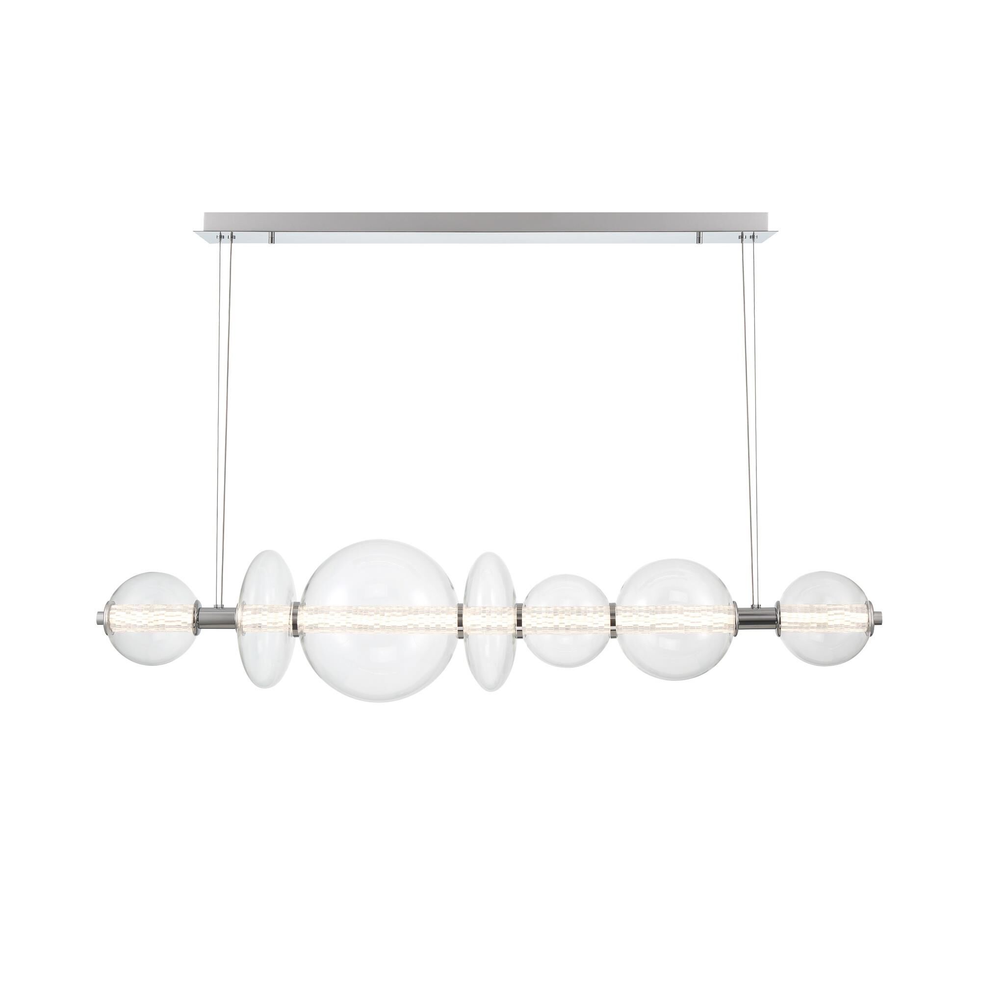 Shown in Chrome finish and Clear glass