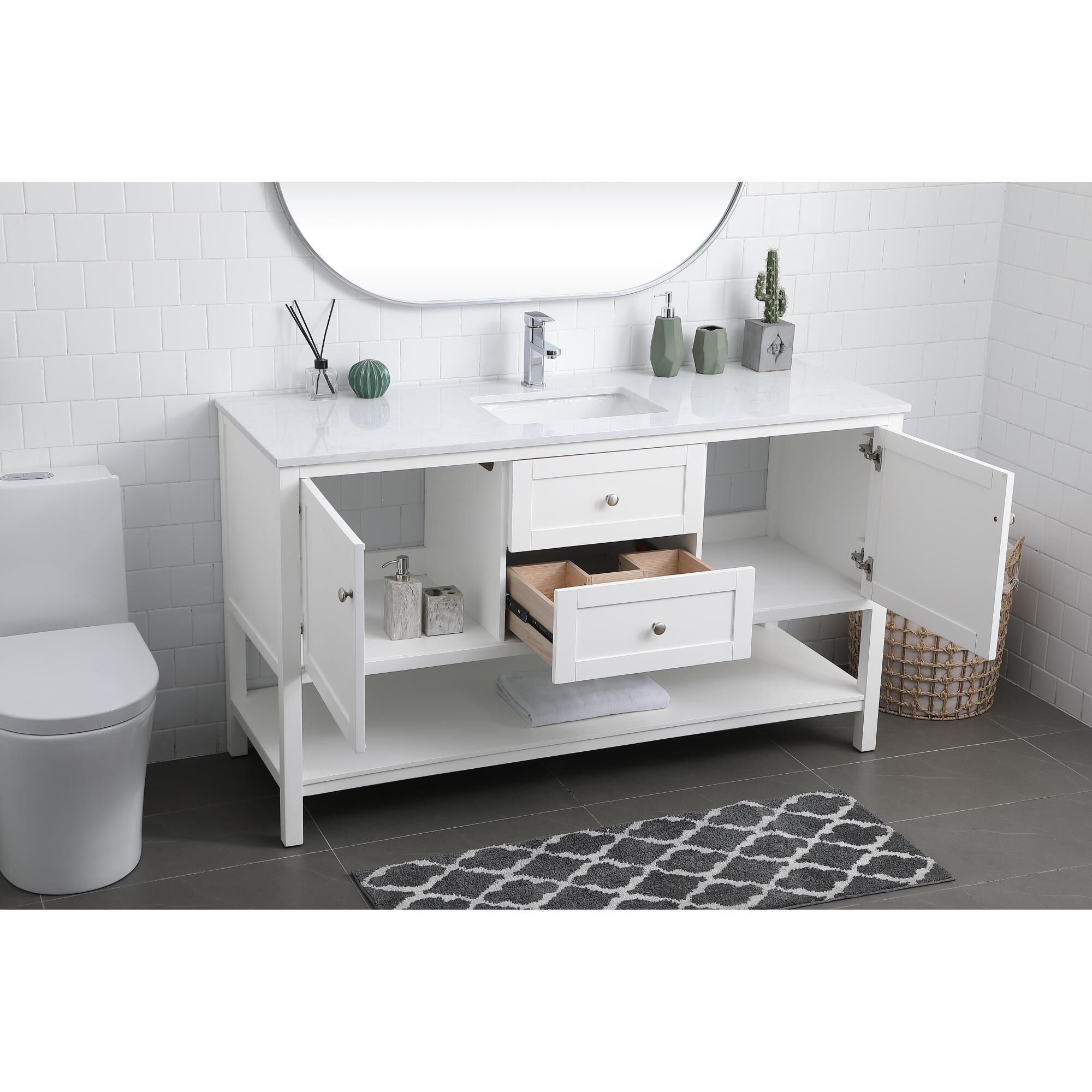 Heath 60 Inch Bath Vanity by Elegant Decor