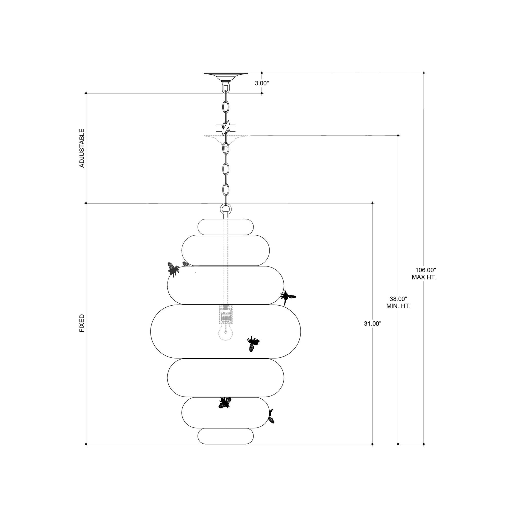 Sasha Bikoff Bee My Honey 21 Inch Mini Chandelier by Currey and Company