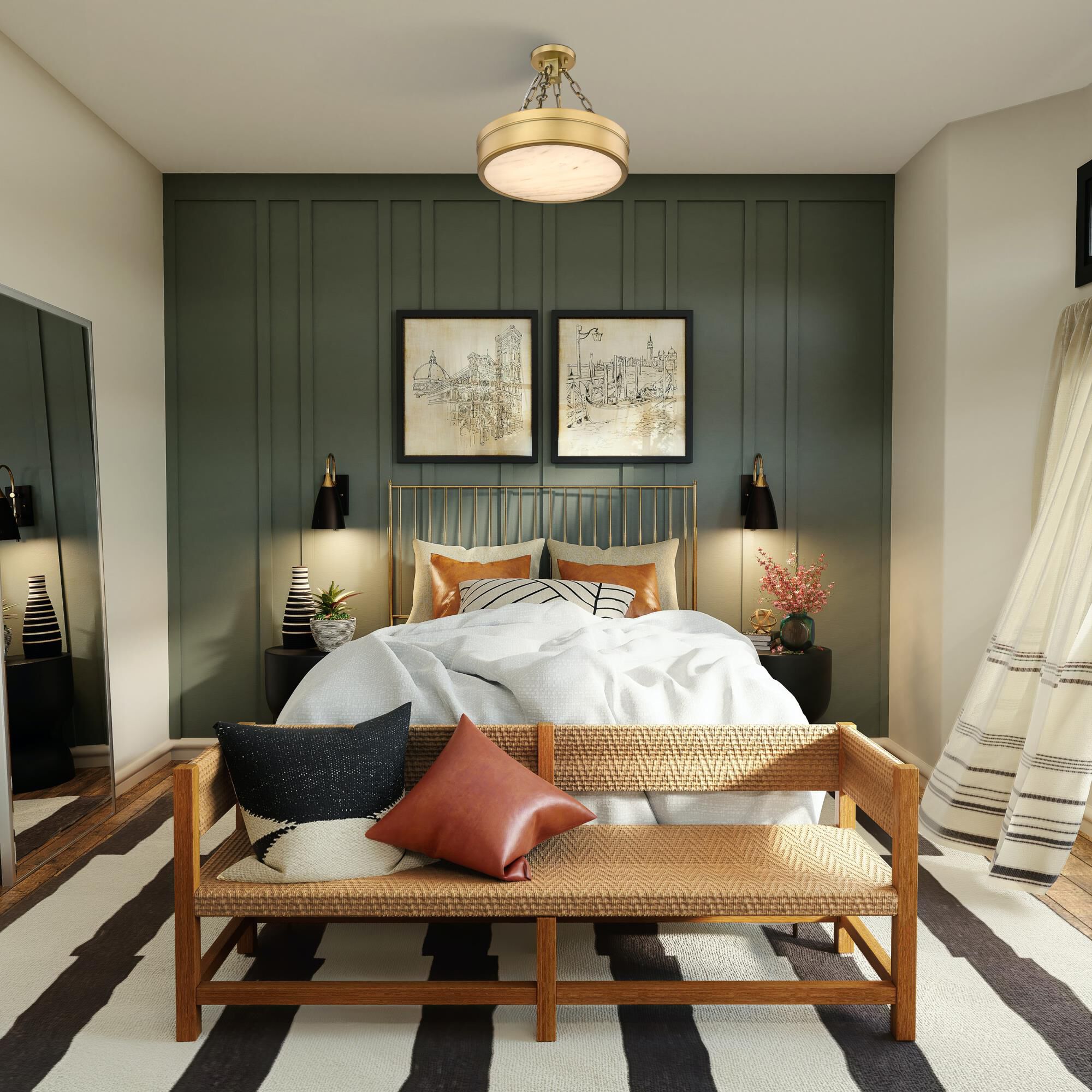 Shown in Rubbed Brass finish and Marbling glass