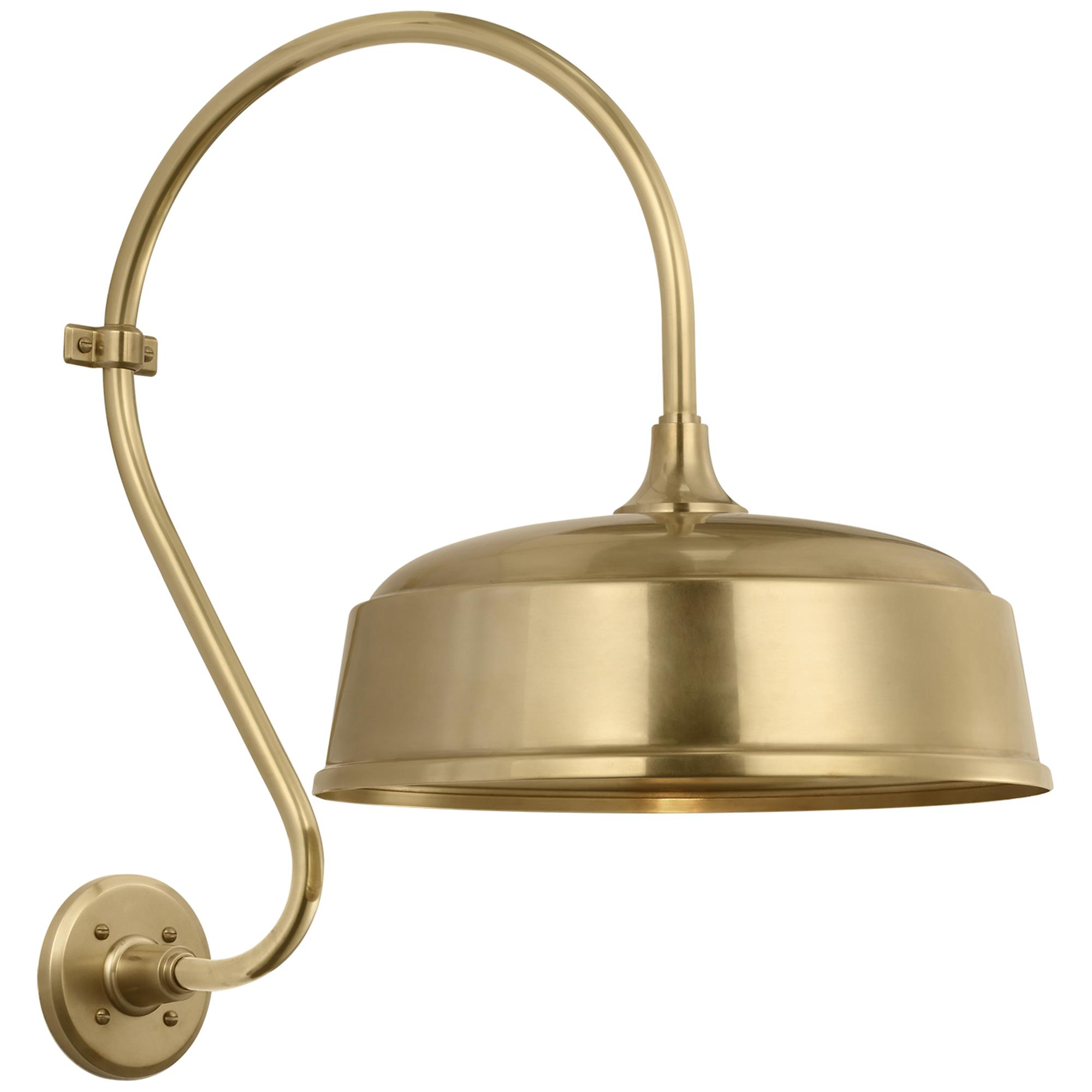 Shown in Hand-Rubbed Antique Brass finish and Gold shade