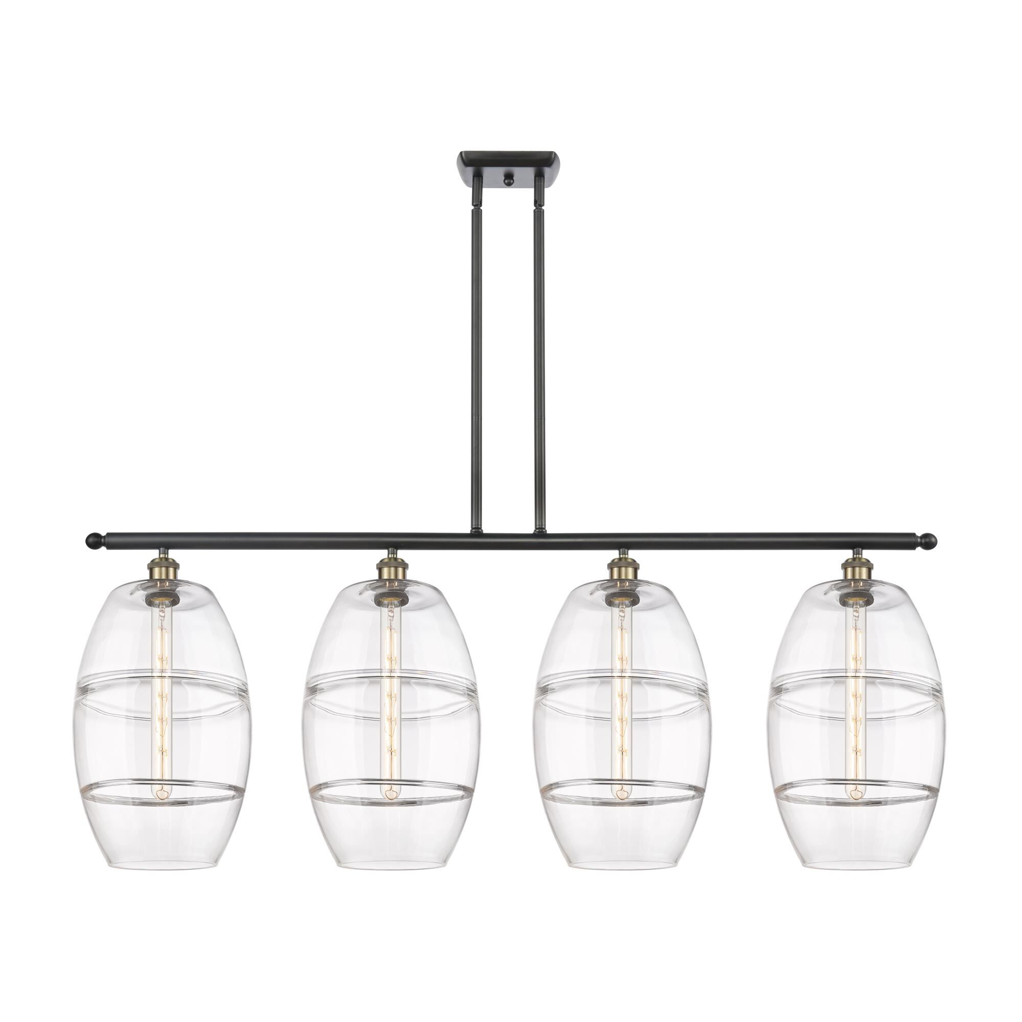 Shown in Black Antique Brass finish and Clear glass