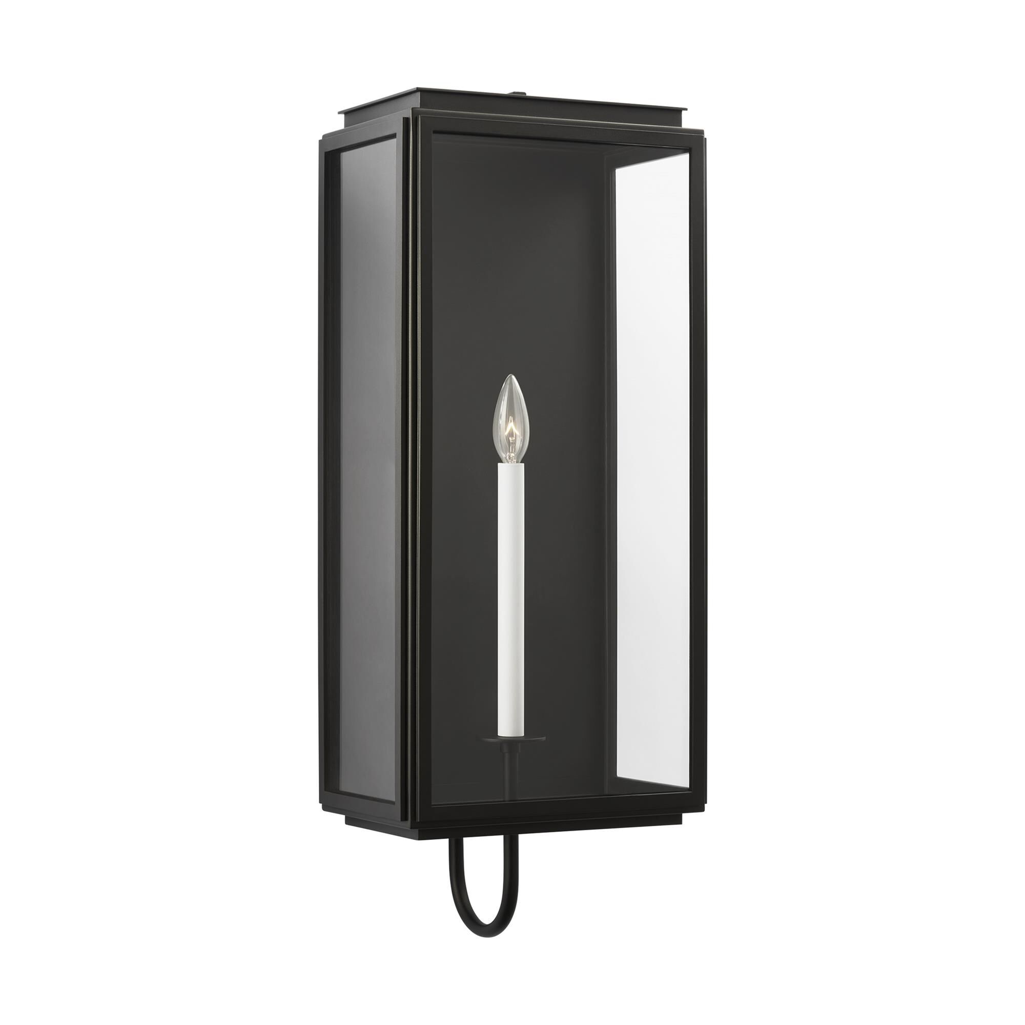 Shown in Textured Black finish and Clear Glass Panels shade