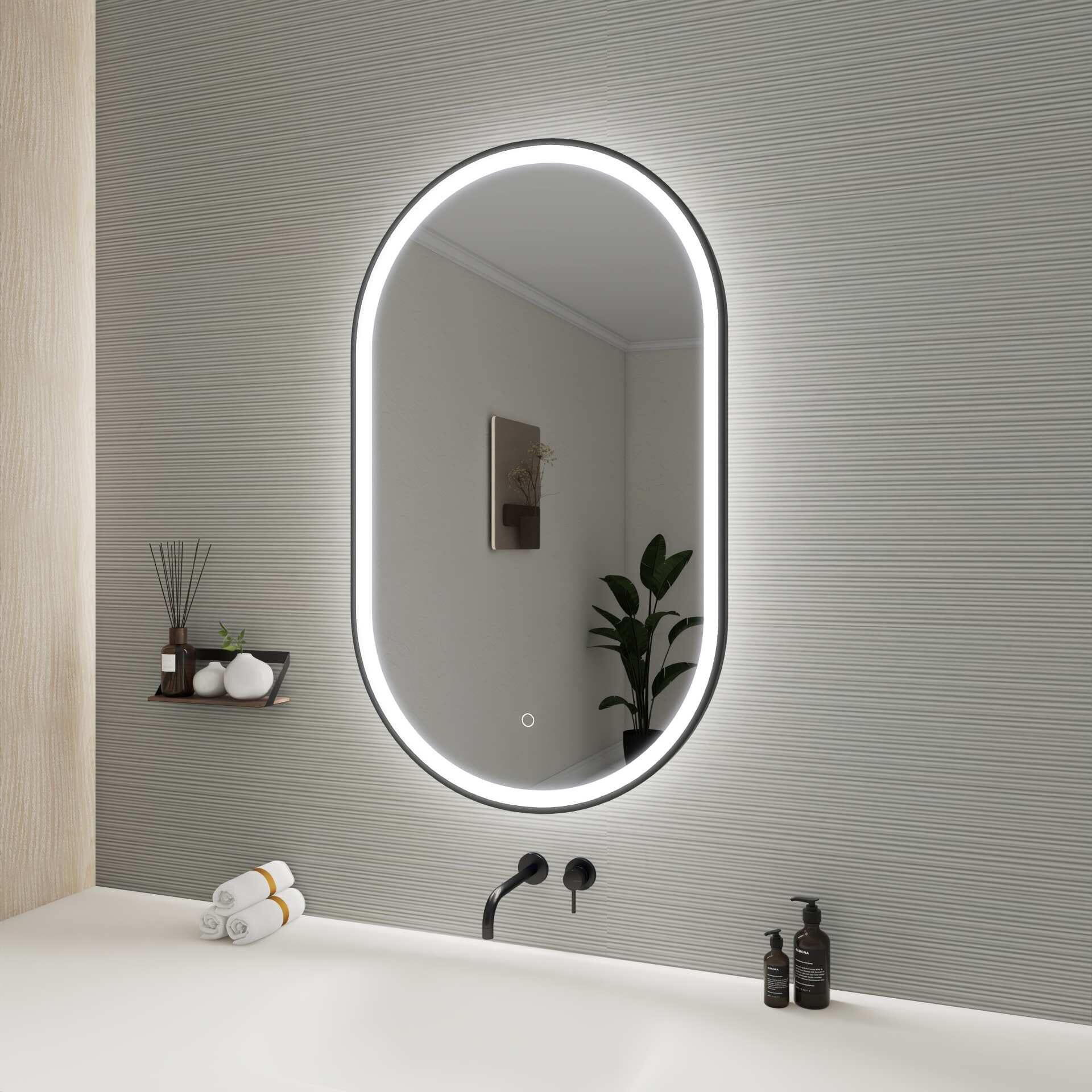 Harmoni 40 Inch Oval LED Lighted Mirror by Elegant Decor