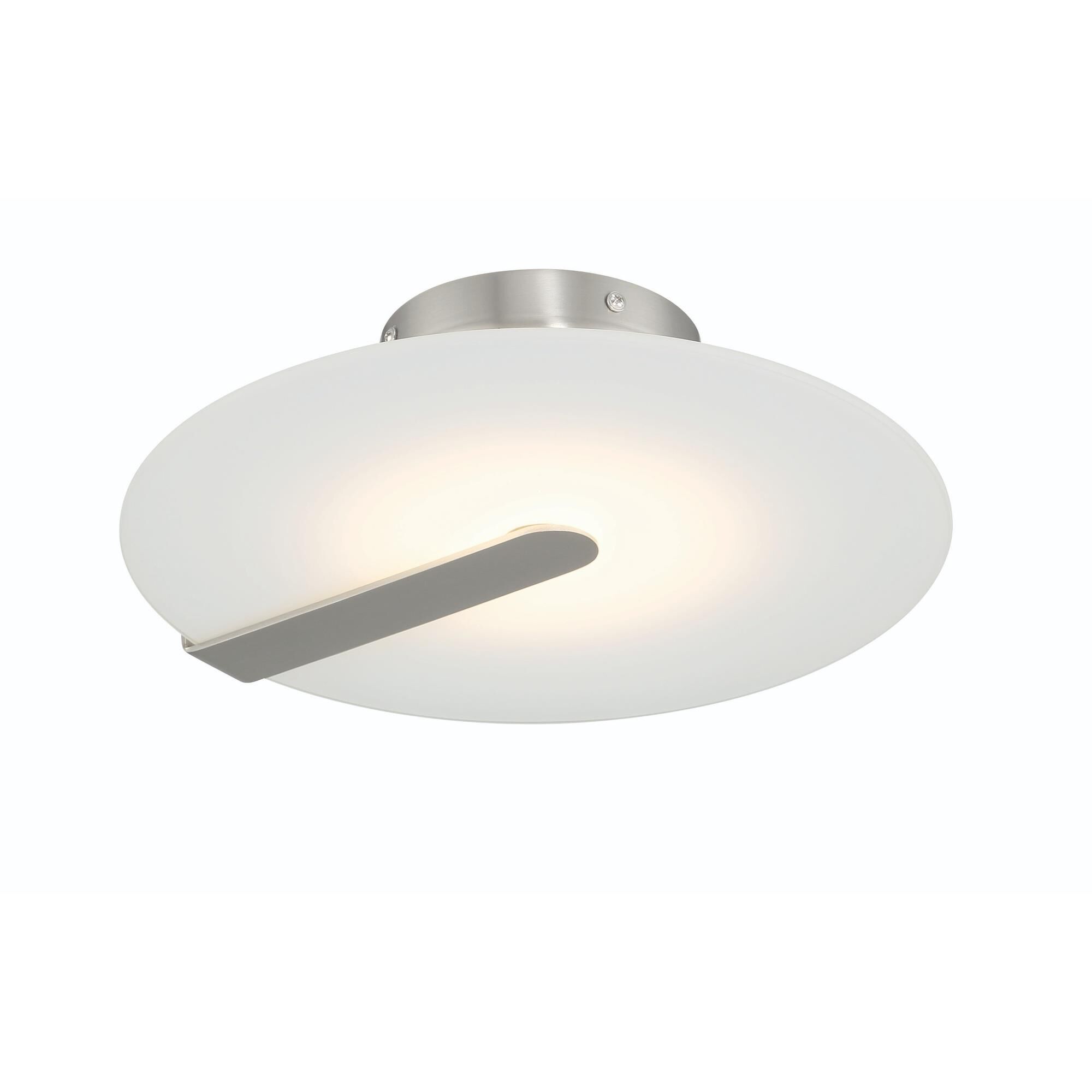 Shown in Nickel and White finish and White glass
