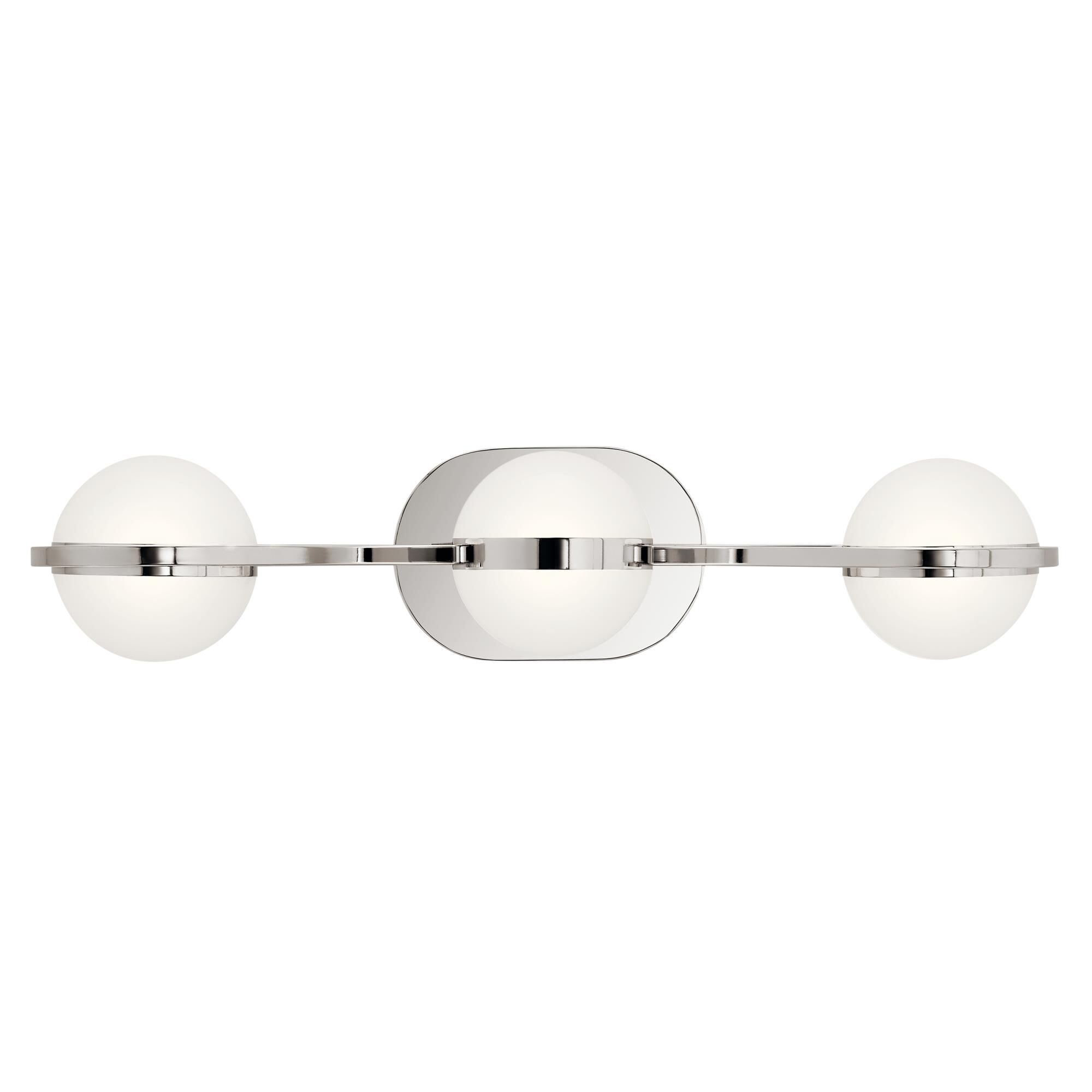 Shown in Polished Nickel finish and Acrylic White glass