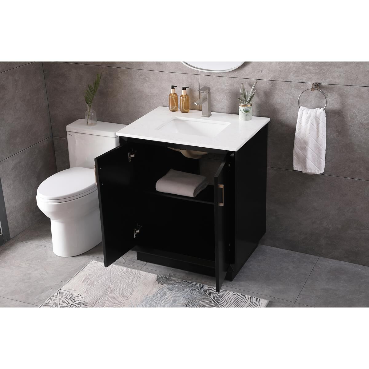 Shown in Black finish