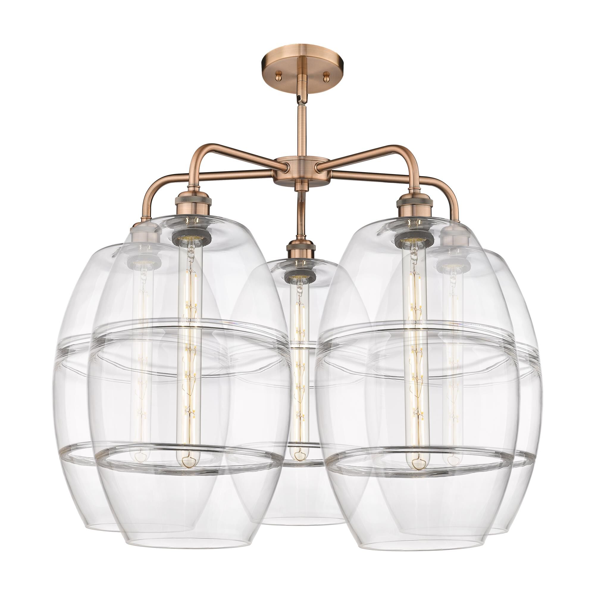 Shown in Antique Copper finish and Clear glass