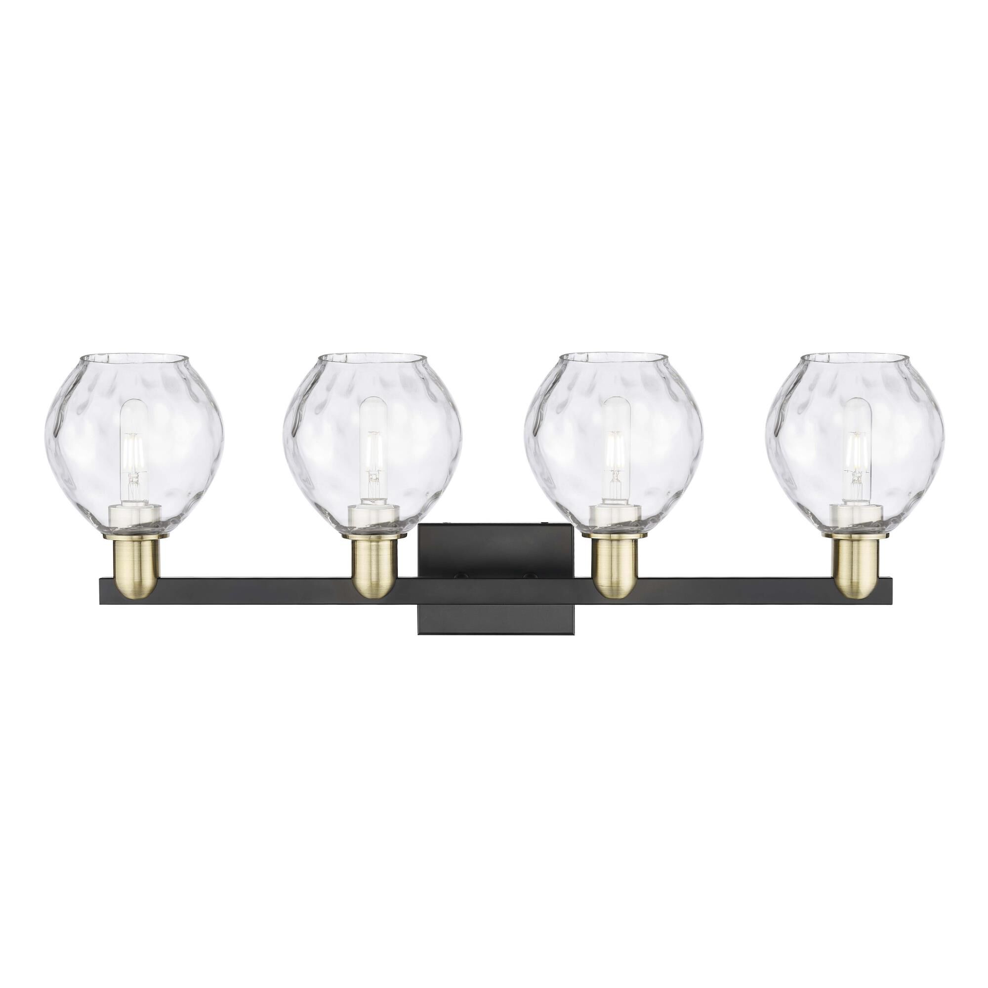 Shown in Black Antique Brass finish and Clear glass