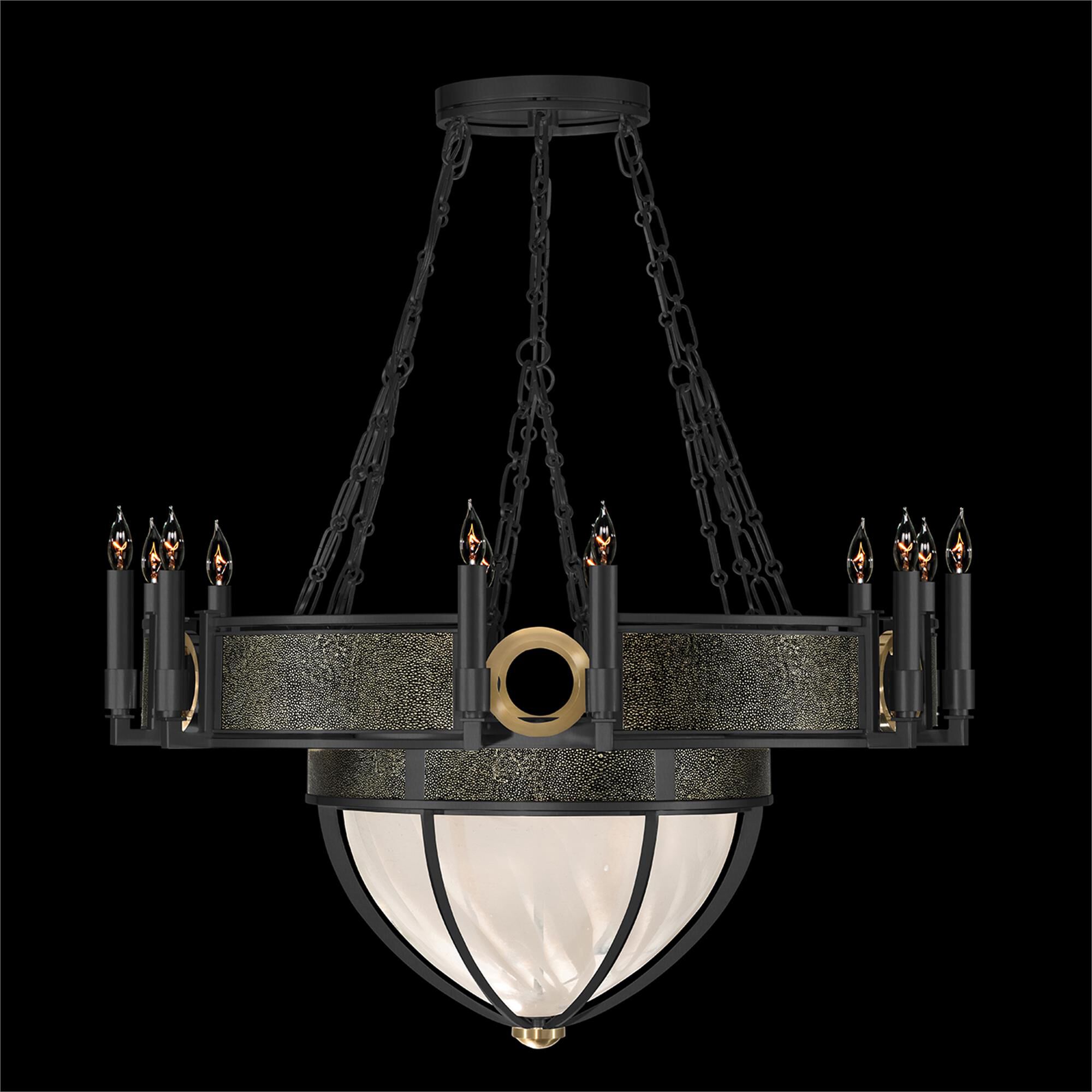 Shown in Black Iron and Brass  finish and Black Knight accent