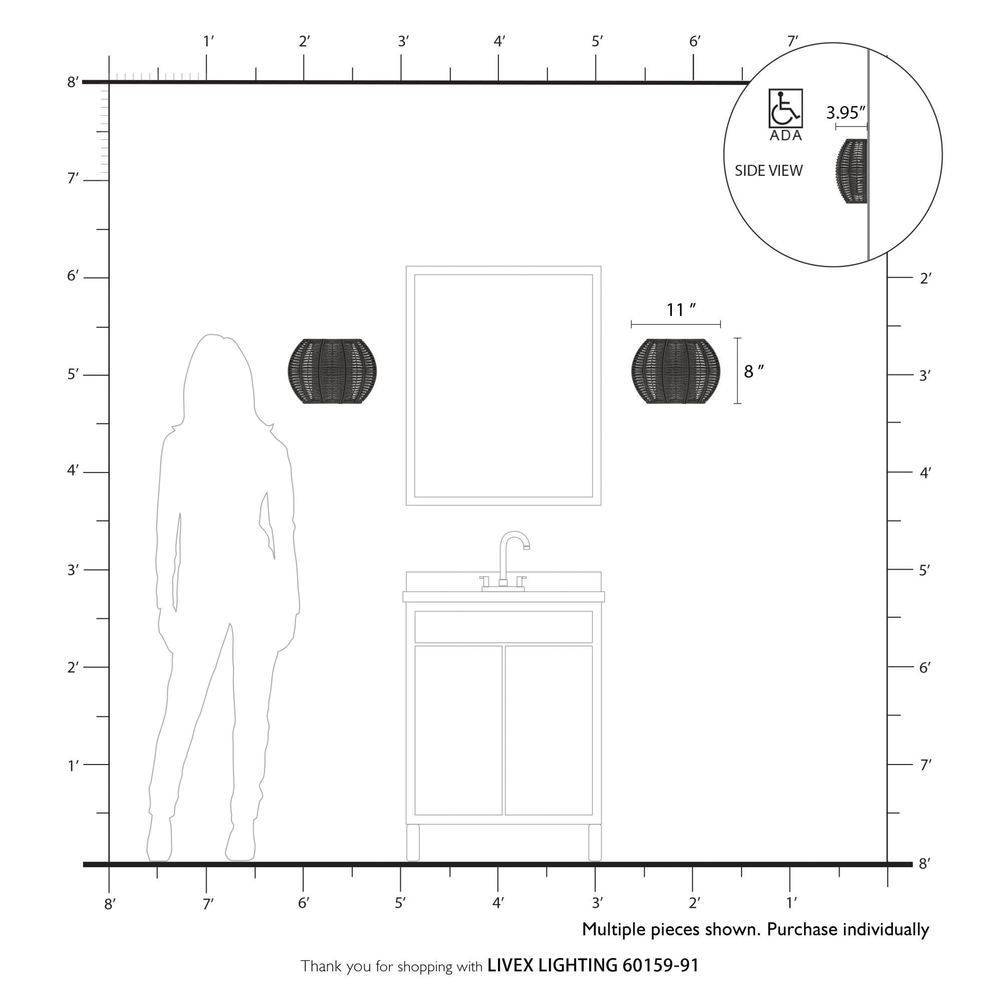 Deluna 8 Inch Wall Sconce by Livex Lighting