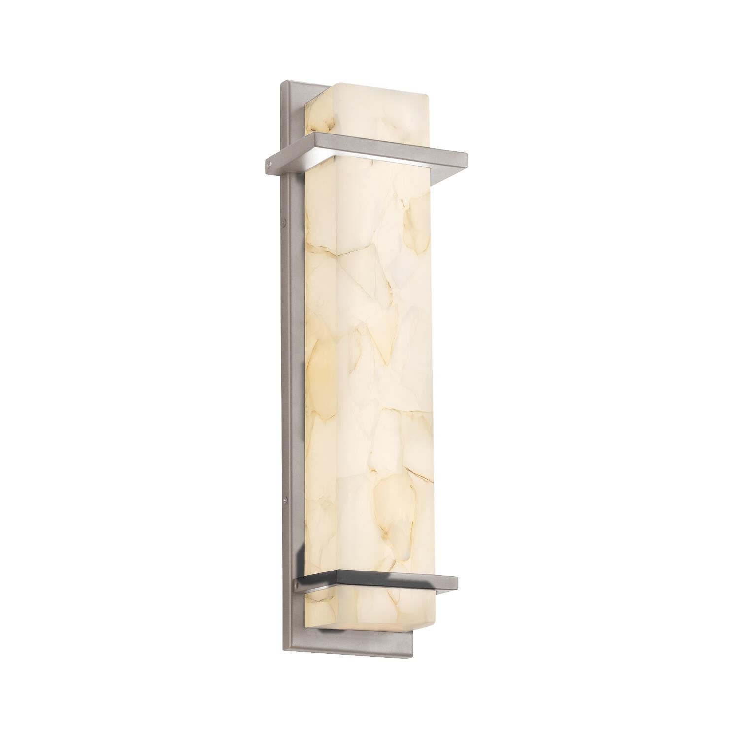 Shown in Brushed Nickel finish and Shaved Alabaster Rocks Cast Into Resin glass