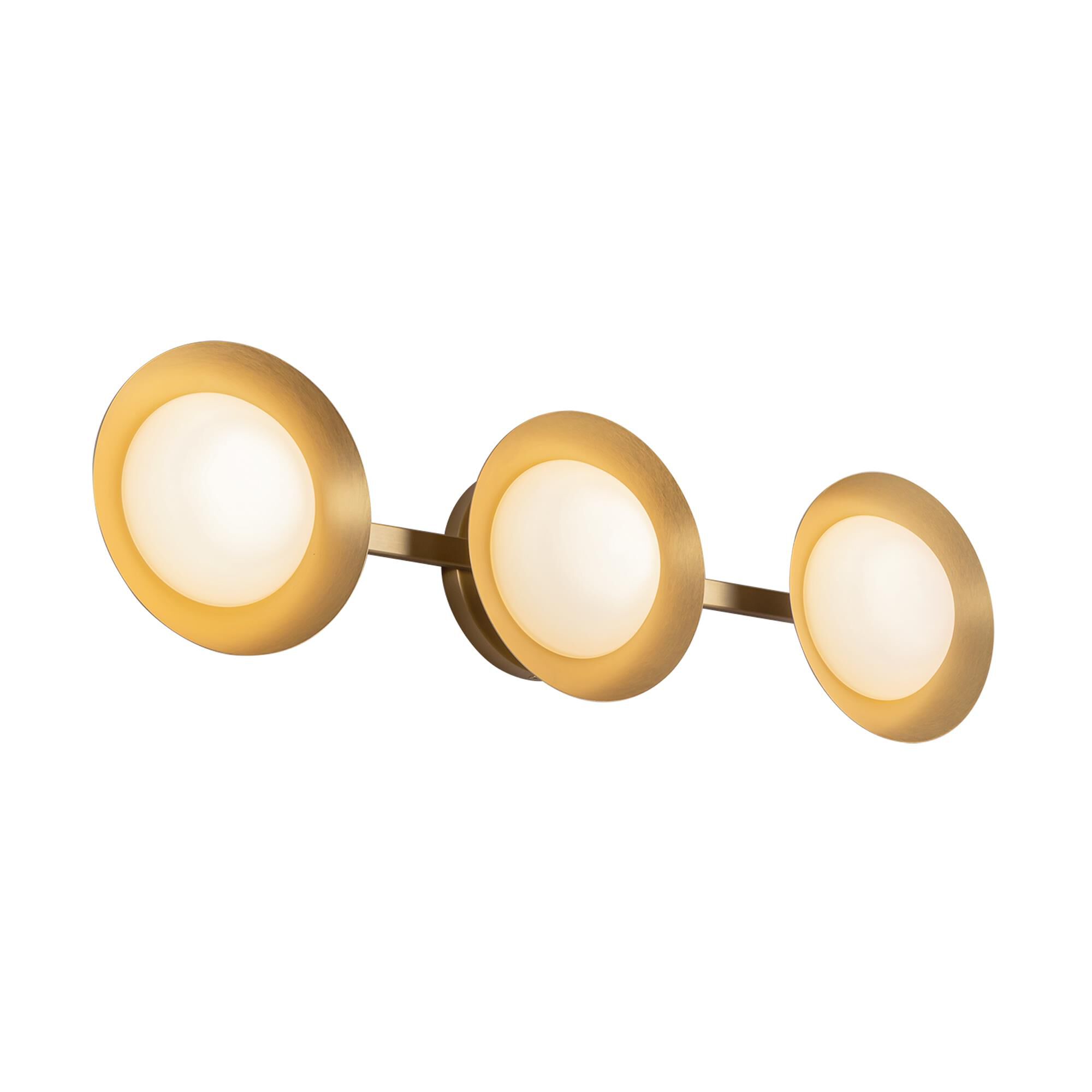 Shown in Brushed Gold finish and Opal glass