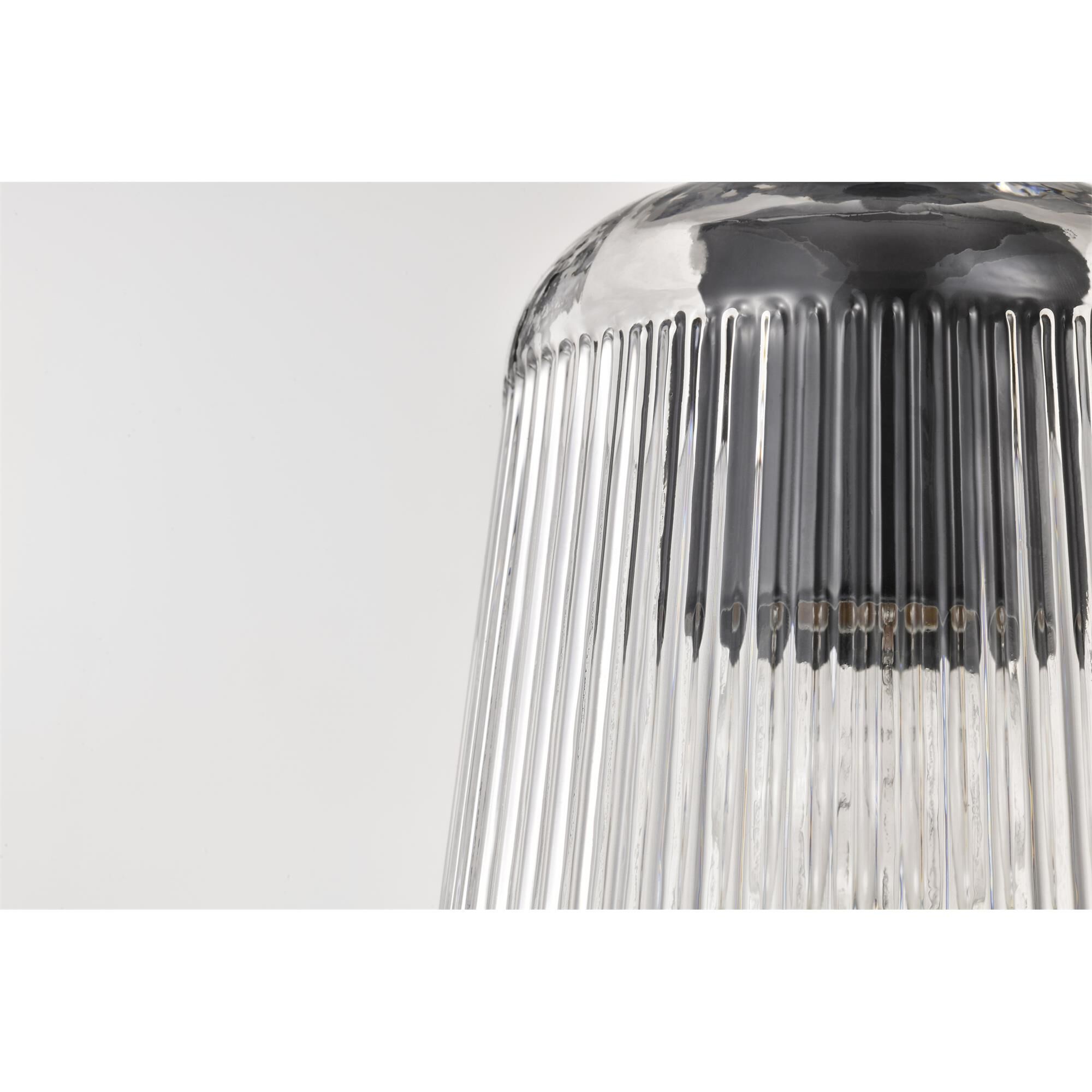 Shown in Matte Black finish and Clear Ribbed glass