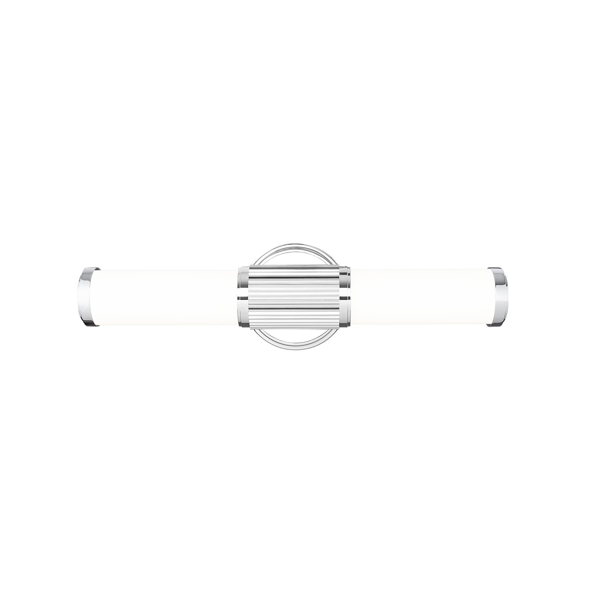 Shown in Chrome finish and Opal White glass and Opal White shade