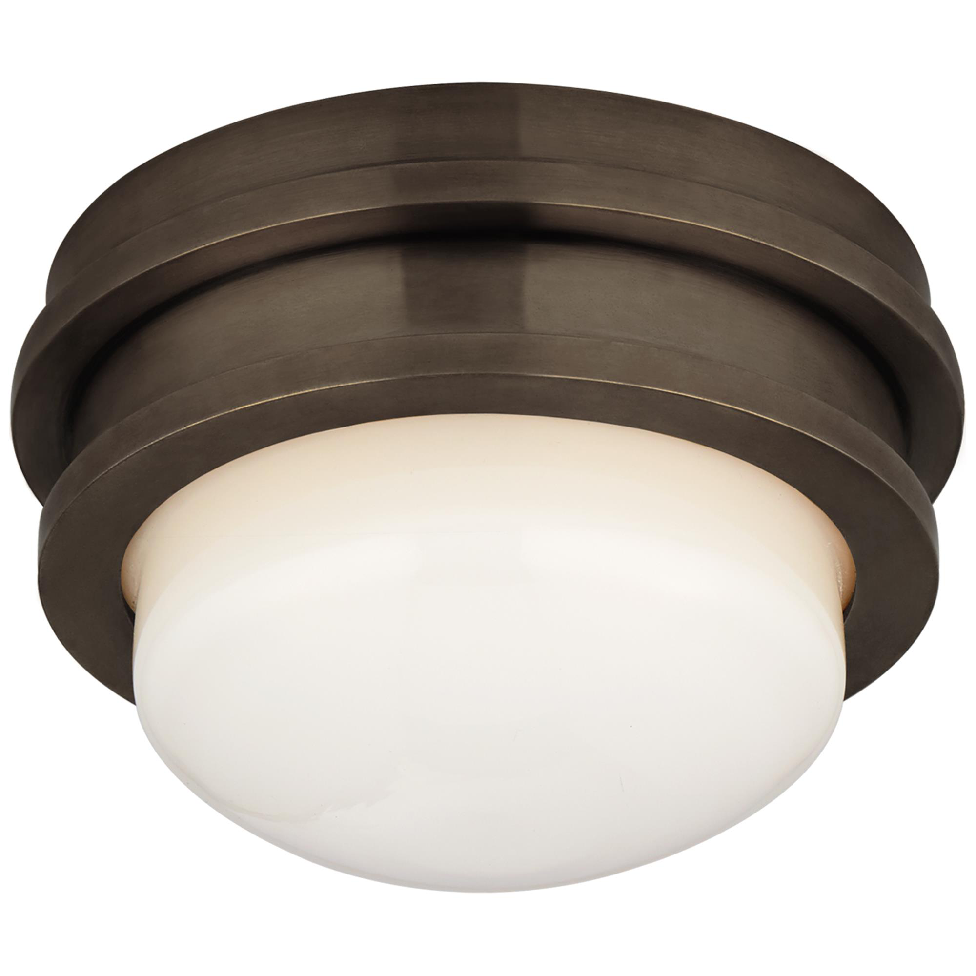 Shown in Bronze finish and White glass