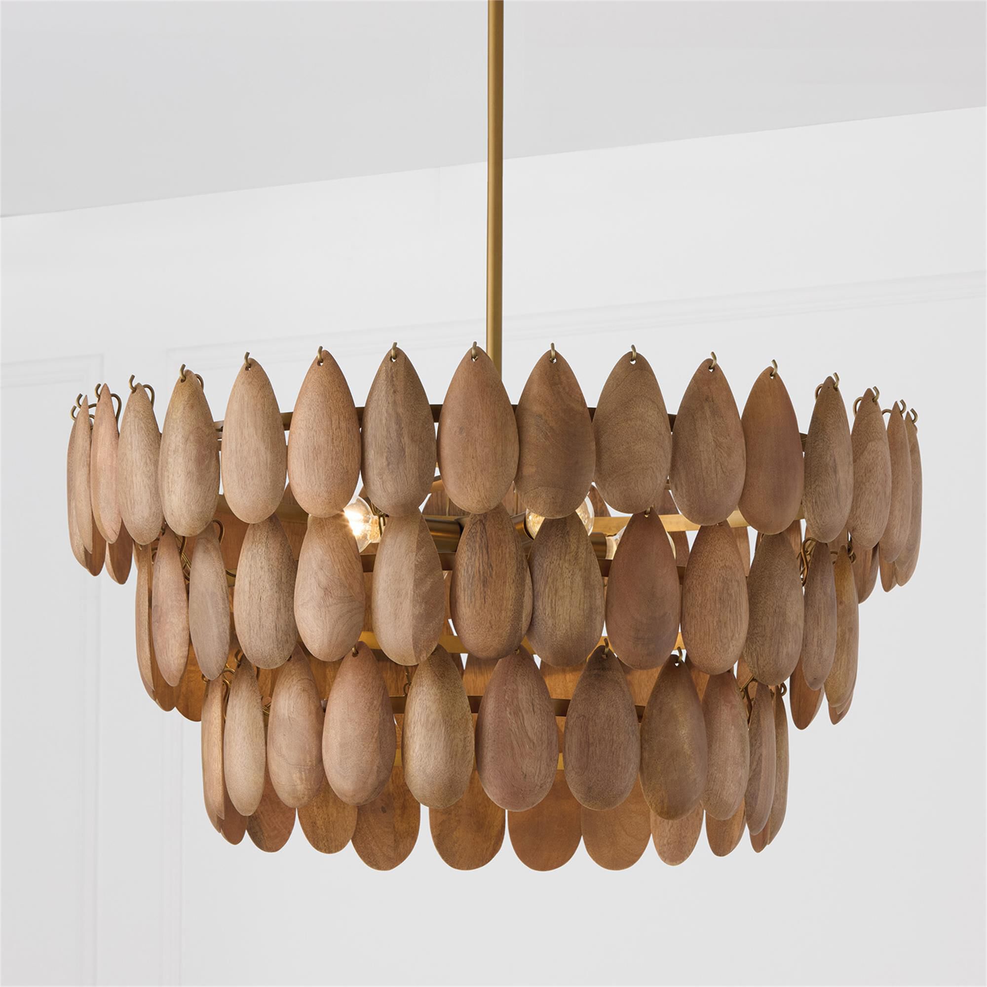 Shown in Light Wood And Patinaed Brass finish